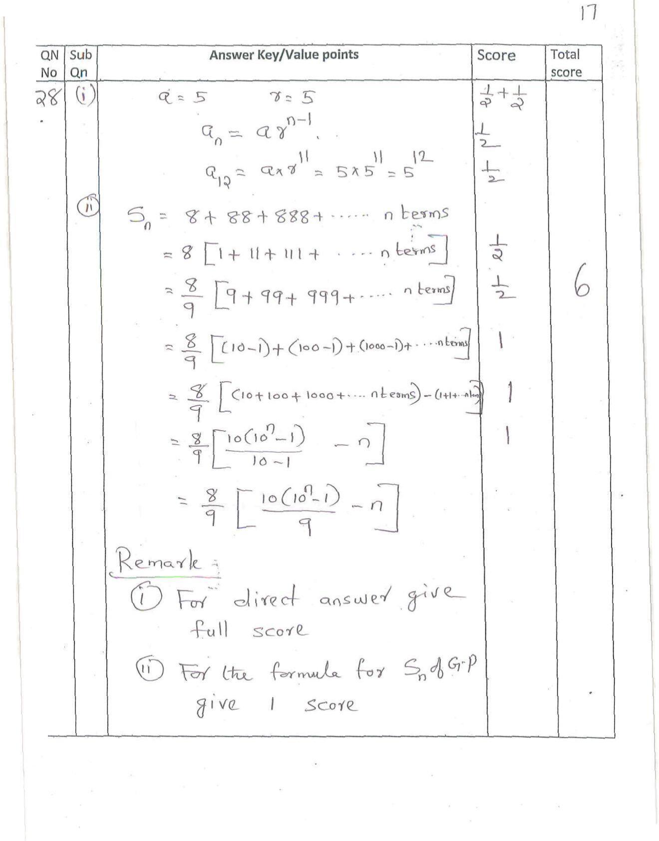 Kerala Plus One (Class 11th) Mathematics-Science Answer Key 2021 - Page 17