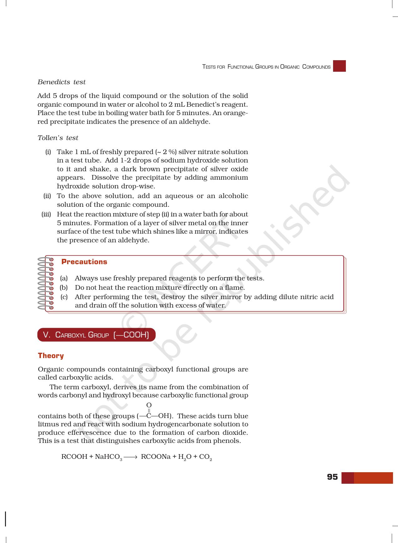 NCERT Laboratory Manuals for Class XII Chemistry - Unit 8 (Tests for Functional Groups in Organic Compounds) - Page 10