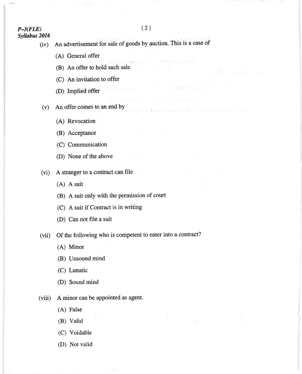ICMAI June 2019 Fundamentals of Laws and Ethics Question Paper - Page 2