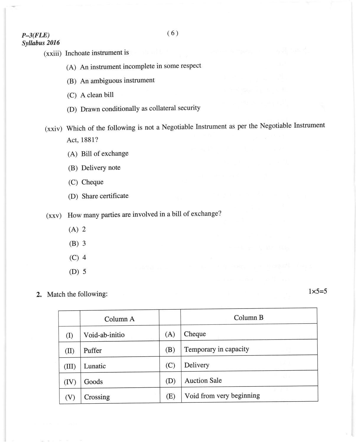 ICMAI June 2019 Fundamentals of Laws and Ethics Question Paper - Page 6