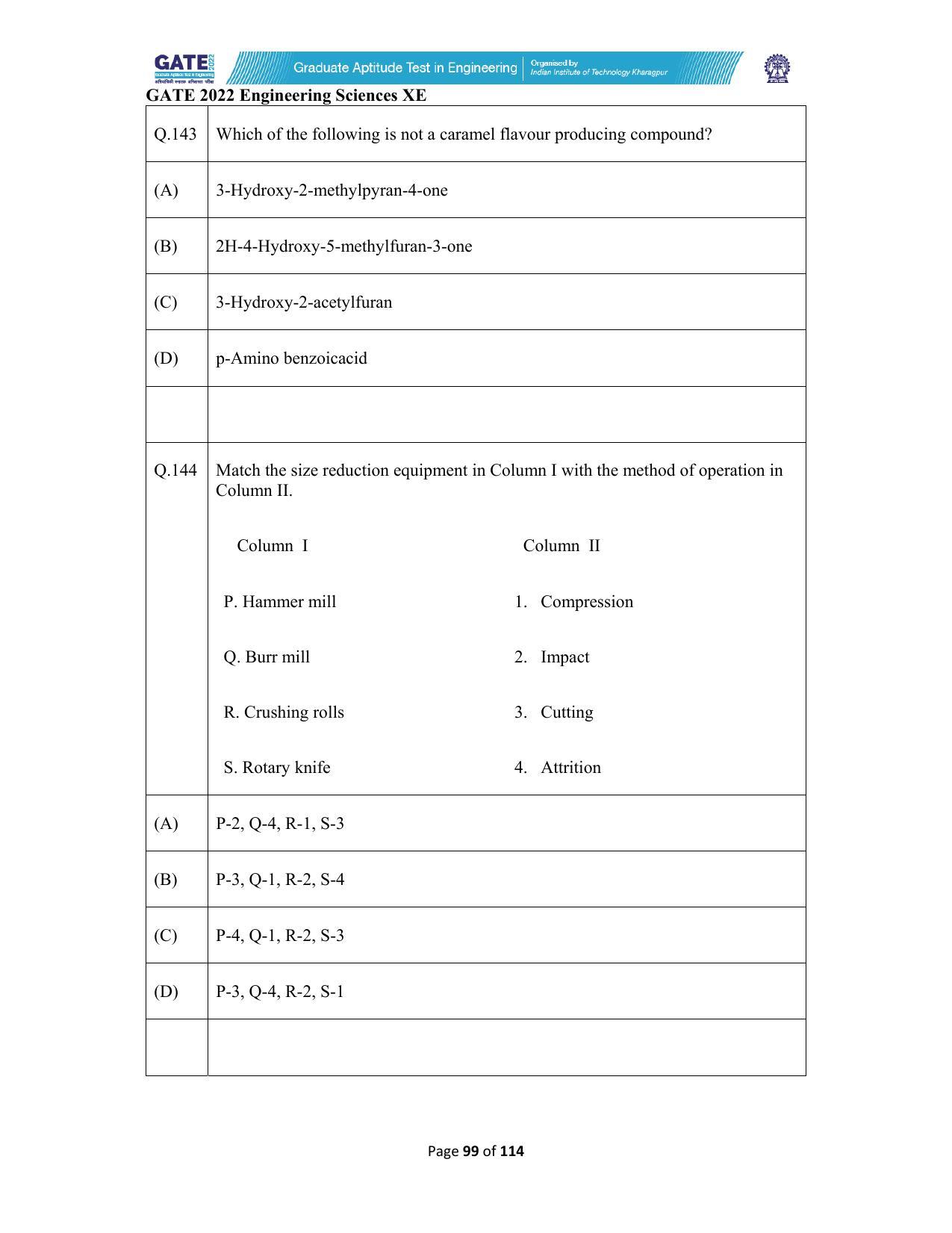GATE 2022 Engineering Sciences (XE) Question Paper - Page 99