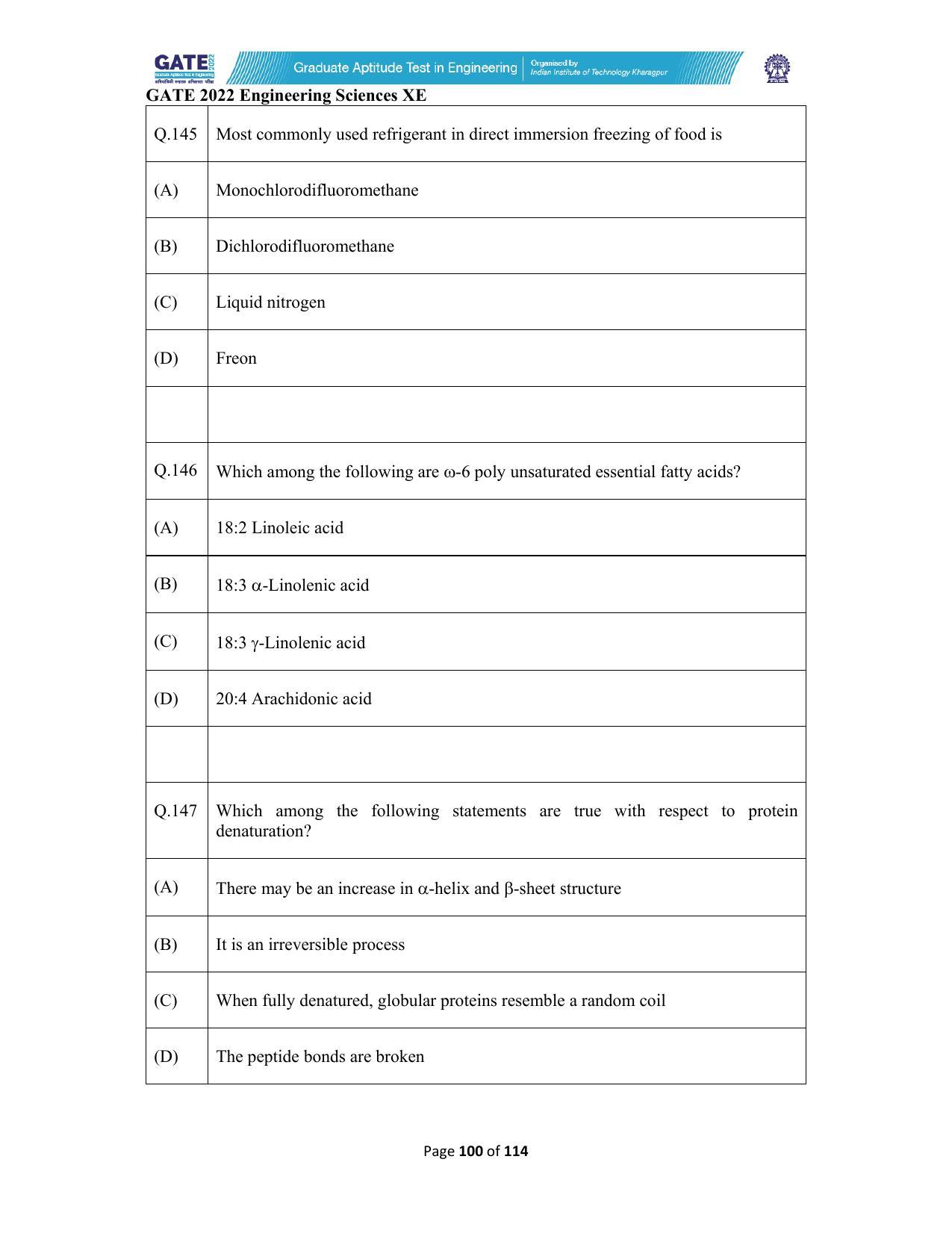 GATE 2022 Engineering Sciences (XE) Question Paper - Page 100