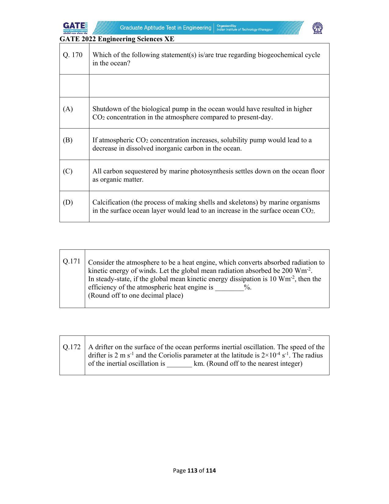 GATE 2022 Engineering Sciences (XE) Question Paper - Page 113