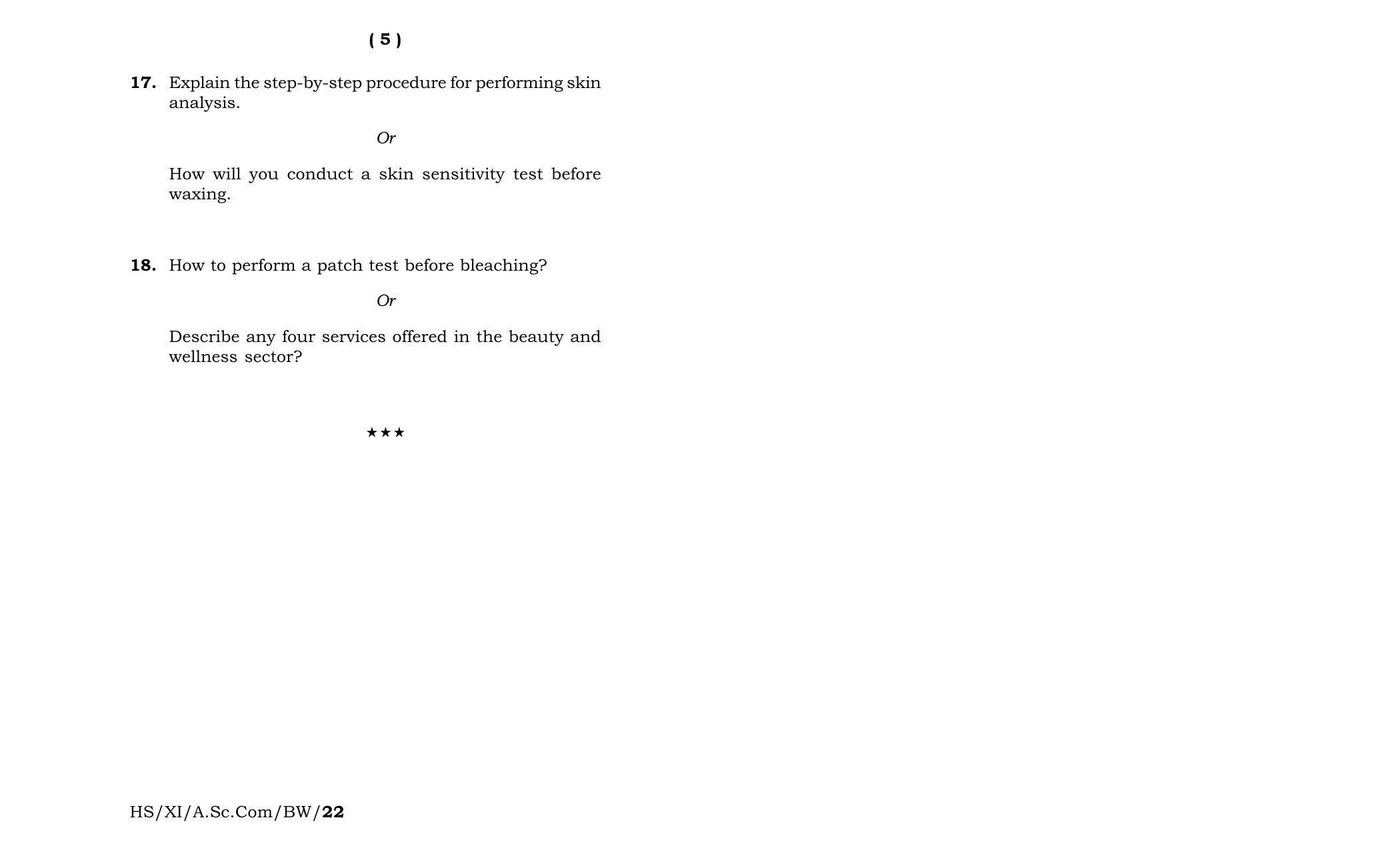 Meghalaya Board (MBOSE) Class 11 Beauty And Wellbess (theory) 2022 Question Paper - Page 3