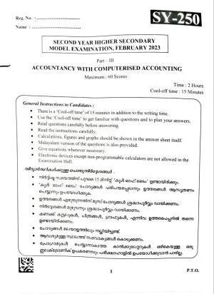 Kerala Plus Two 2023 Accountancy (CA) Model Question Paper