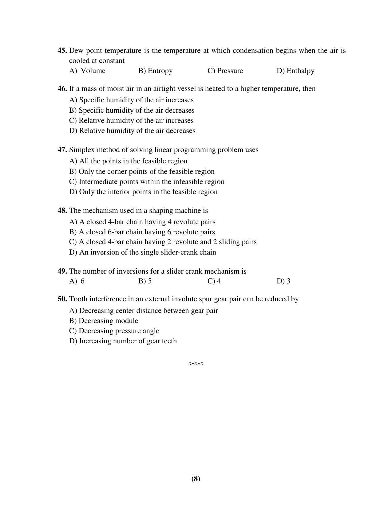PU MPET Mathematics 2017 Question Paper - Page 15