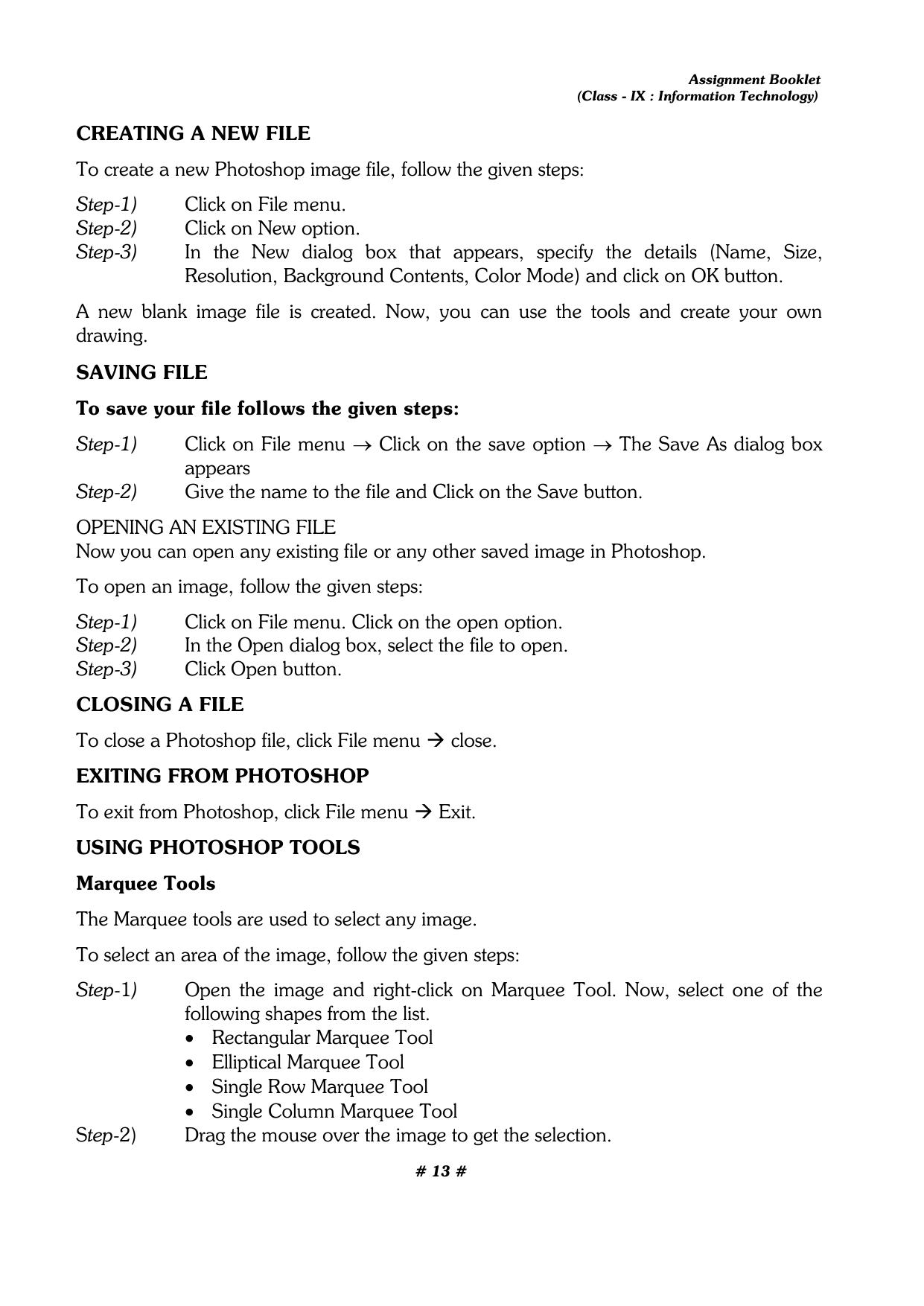 CBSE Worksheets for Class 9 Computer Science Assignment 7 - Page 13