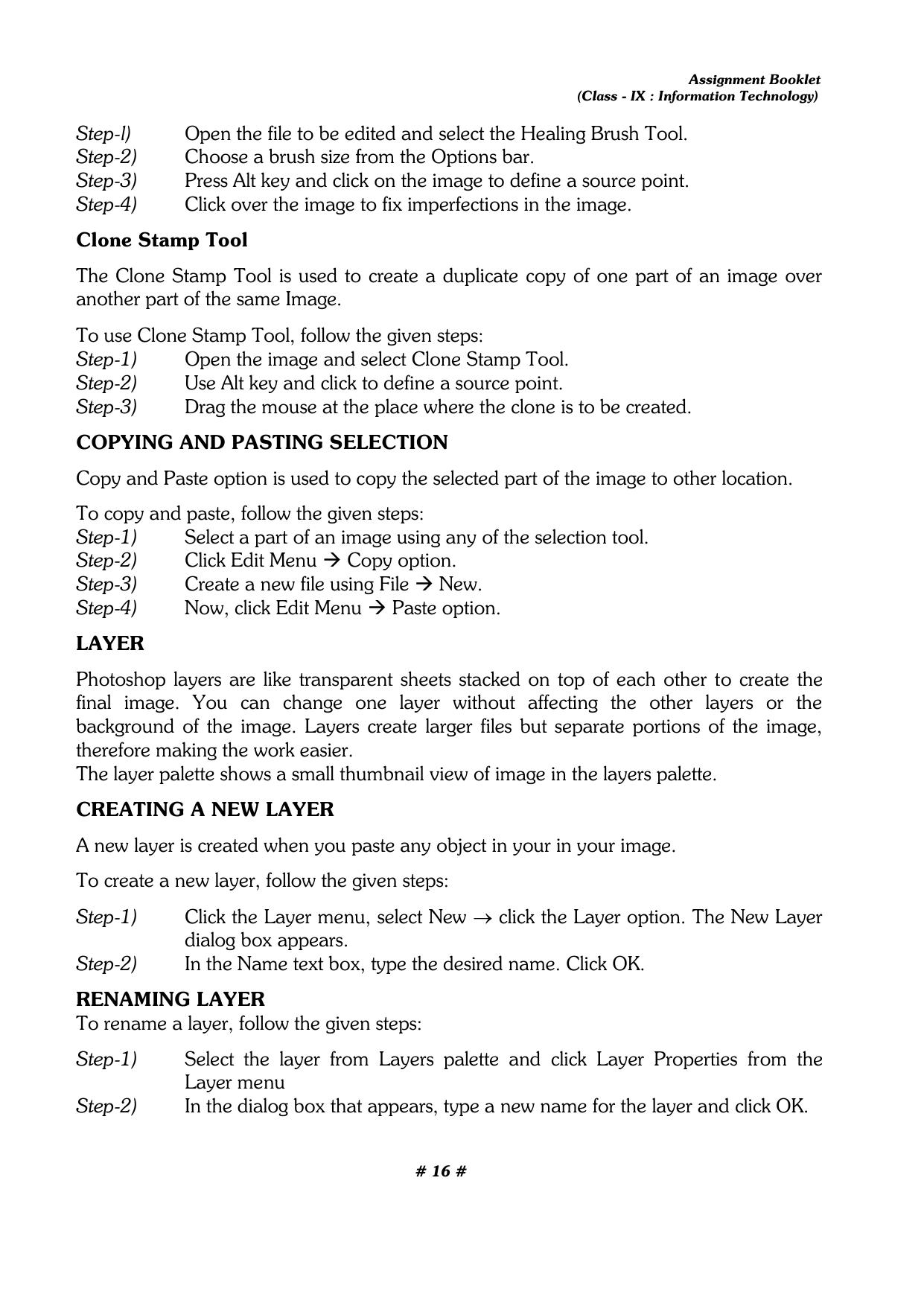 CBSE Worksheets for Class 9 Computer Science Assignment 7 - Page 16