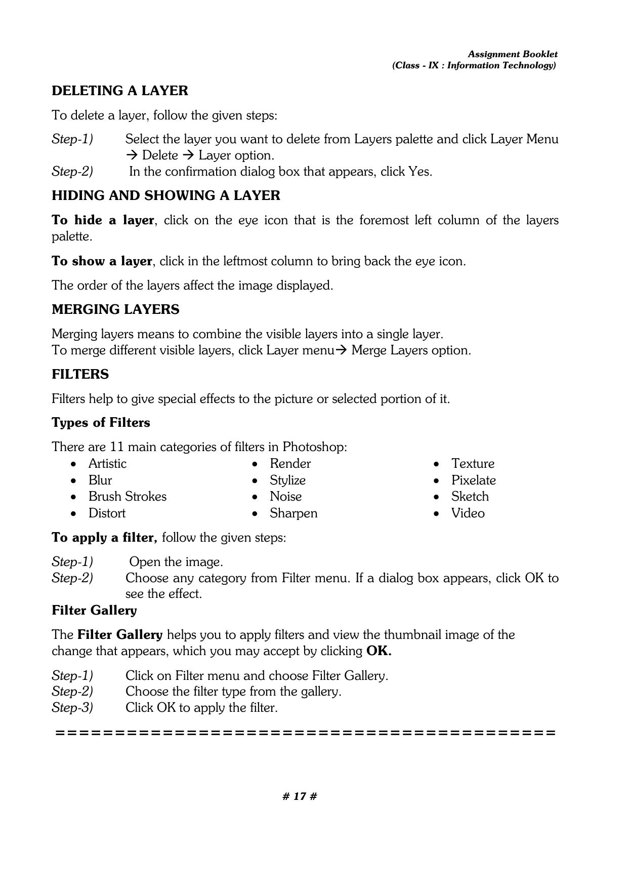CBSE Worksheets for Class 9 Computer Science Assignment 7 - Page 17