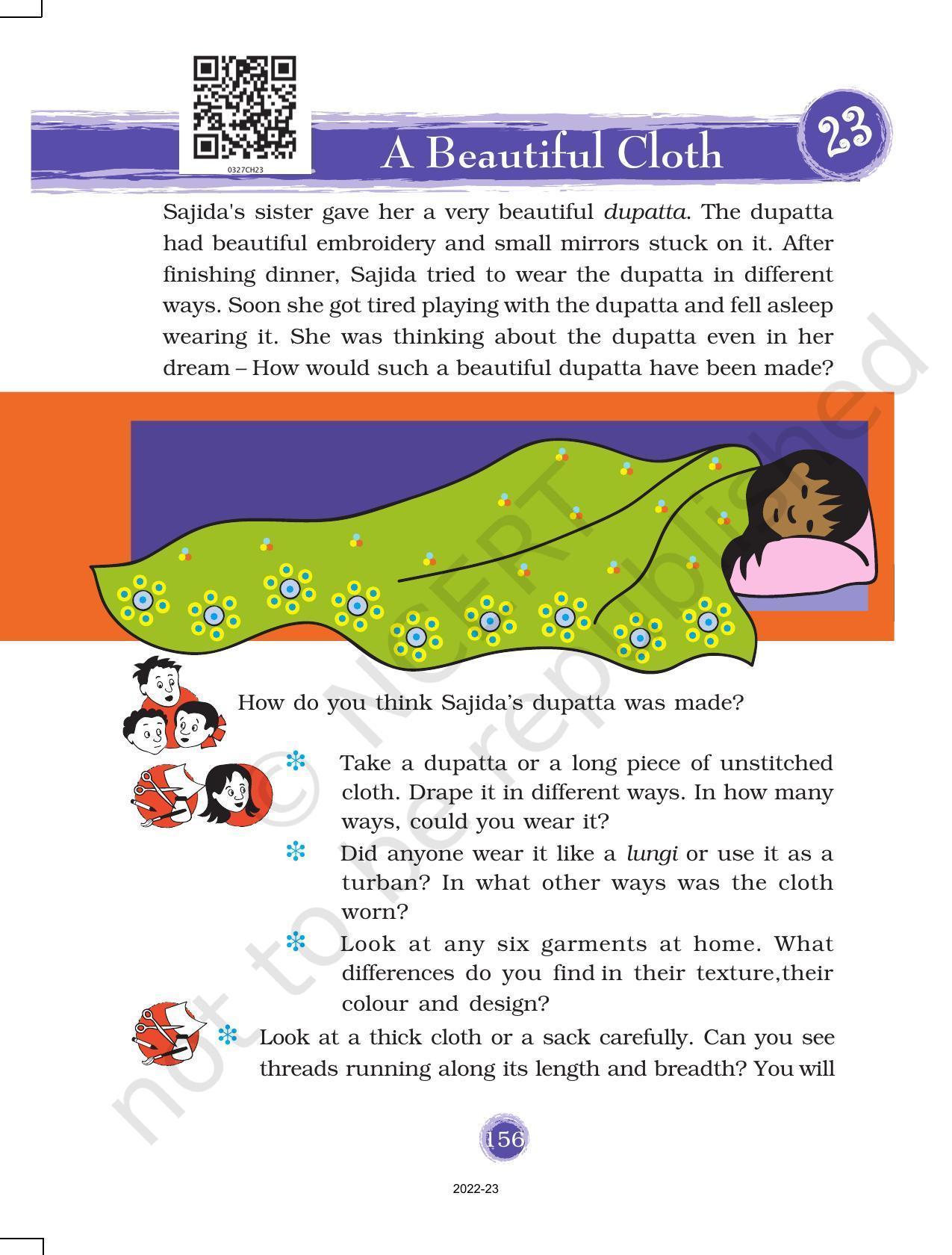 NCERT Book for Class 3 EVS Chapter 23-A Beautiful Cloth - Page 1