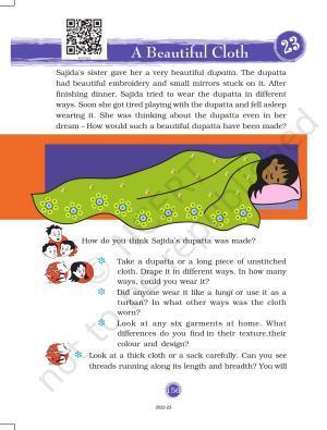 NCERT Book for Class 3 EVS Chapter 23-A Beautiful Cloth