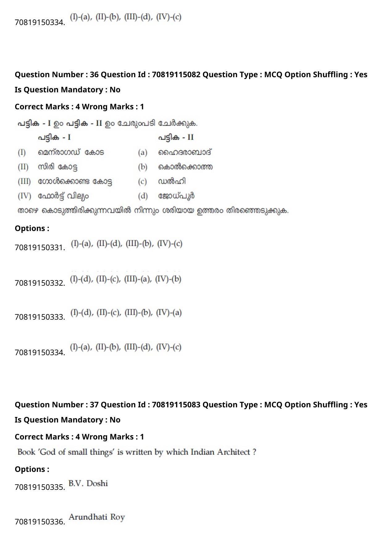 JEE Mains 2021: B Arch & B Planning Malayalam (Shift 2) 23-02-2021 Question Paper - Page 42
