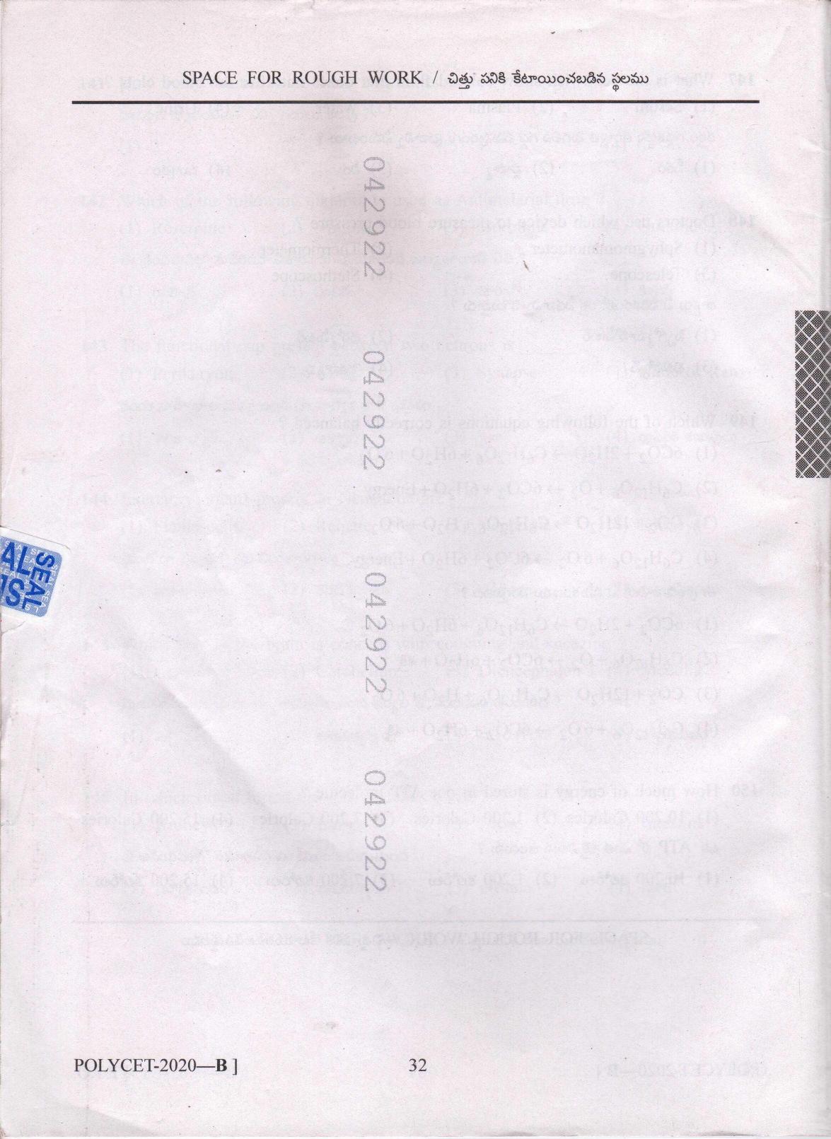 TS POLYCET 2020 Question Paper - Page 30