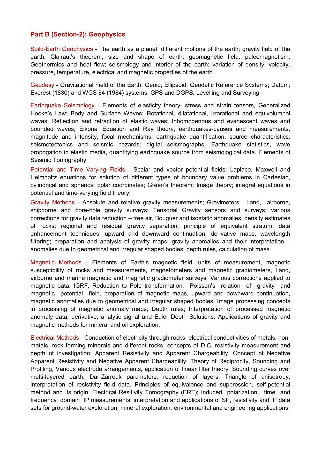 GATE Geology and Geophysics Syllabus - Page 3