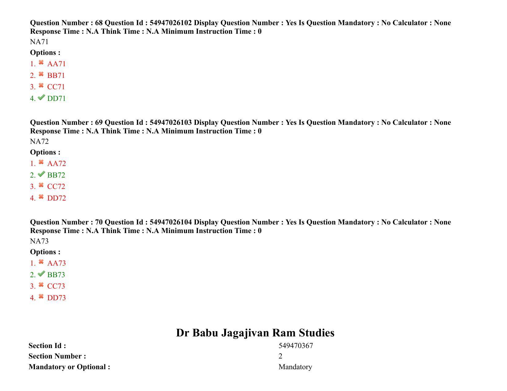 AP RCET 2022: Dr. Babu Jagajivan Ram Studies - 18-10-2022 (Tuesday) Session-II: Question Paper With keys - Page 22