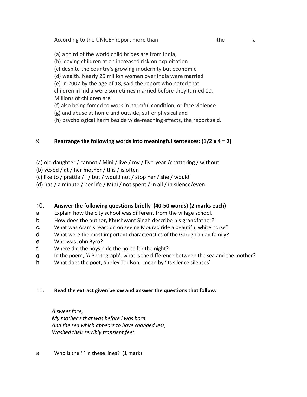 CBSE Worksheets for Class 11 English Assignment 1 - Page 5