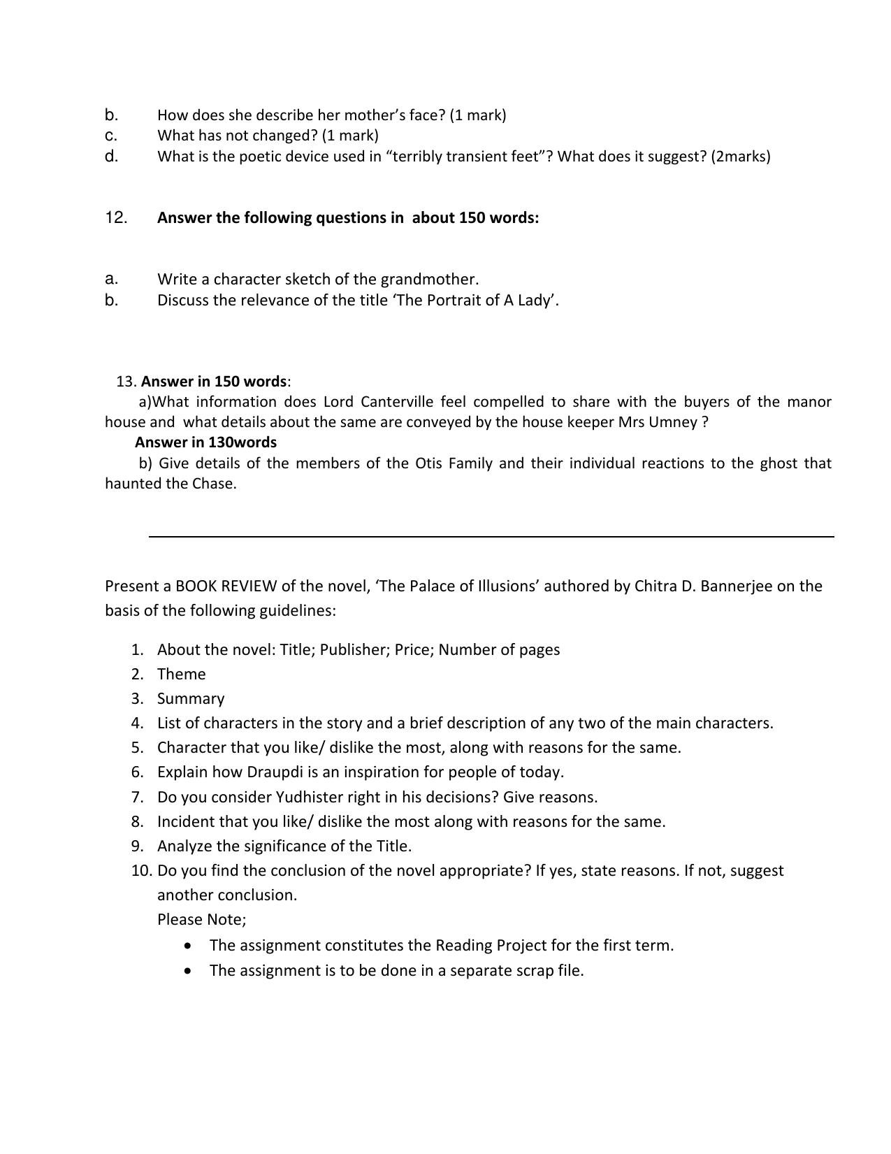 CBSE Worksheets for Class 11 English Assignment 1 - Page 6