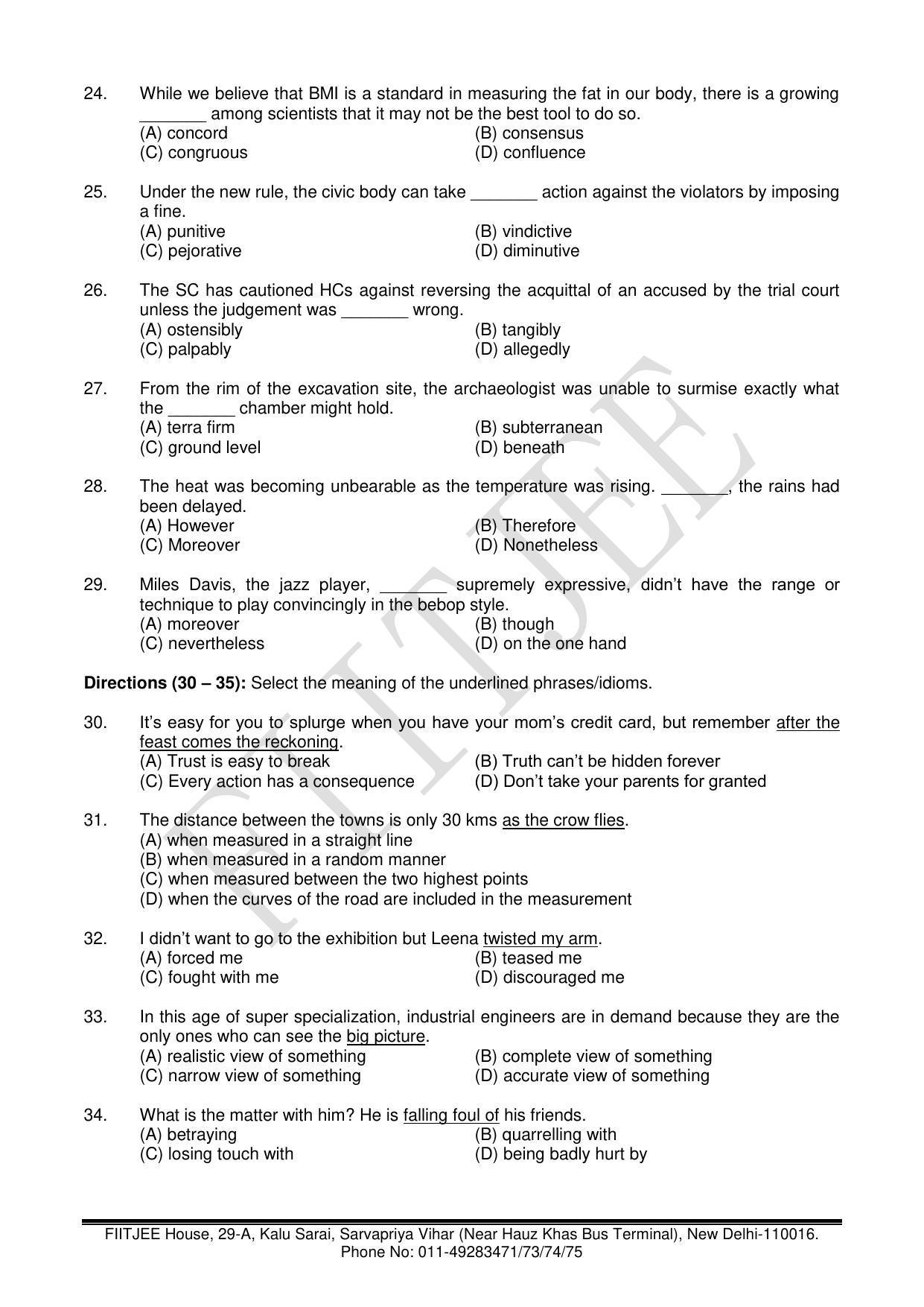 NTSE 2017 (Stage II) Language (LCT) Question Paper (May 14, 2017) - Page 6