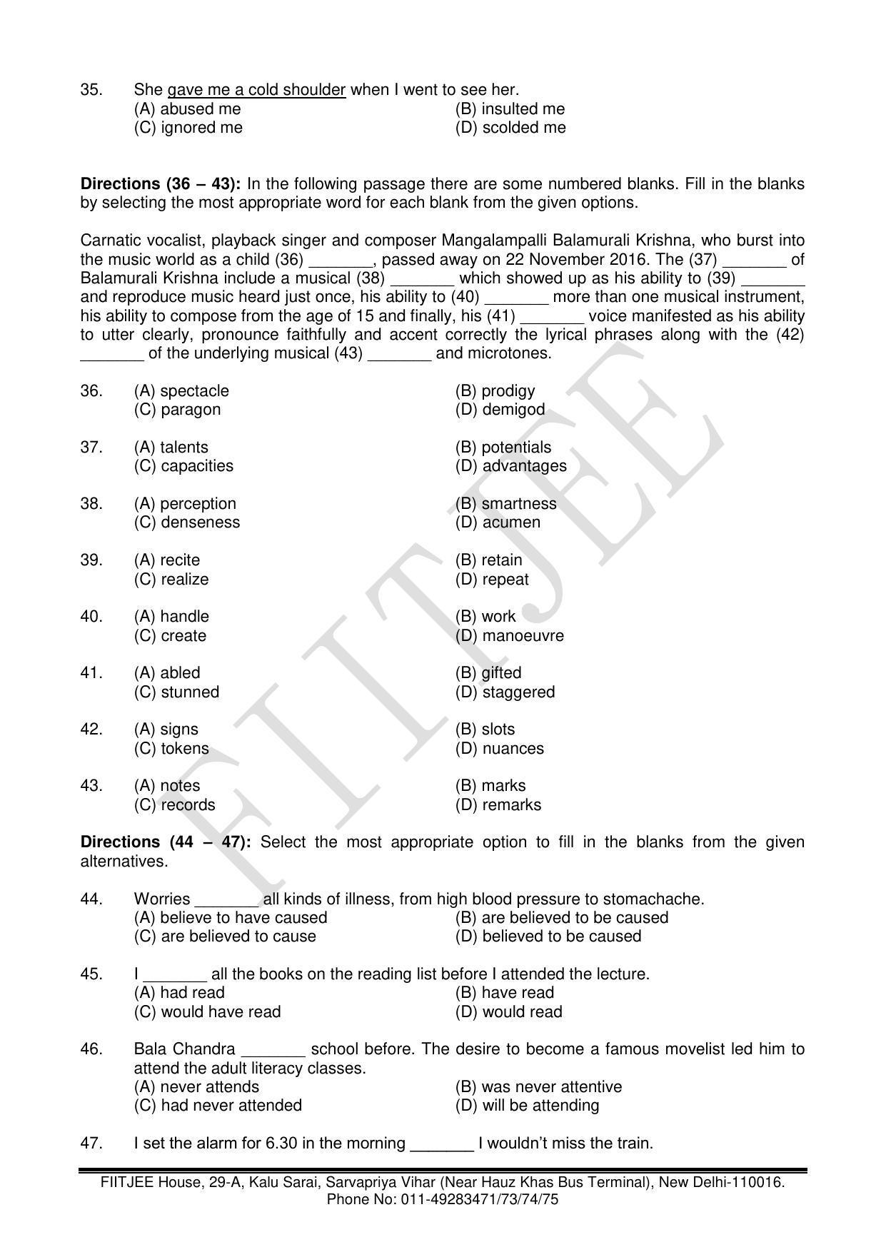 NTSE 2017 (Stage II) Language (LCT) Question Paper (May 14, 2017) - Page 7