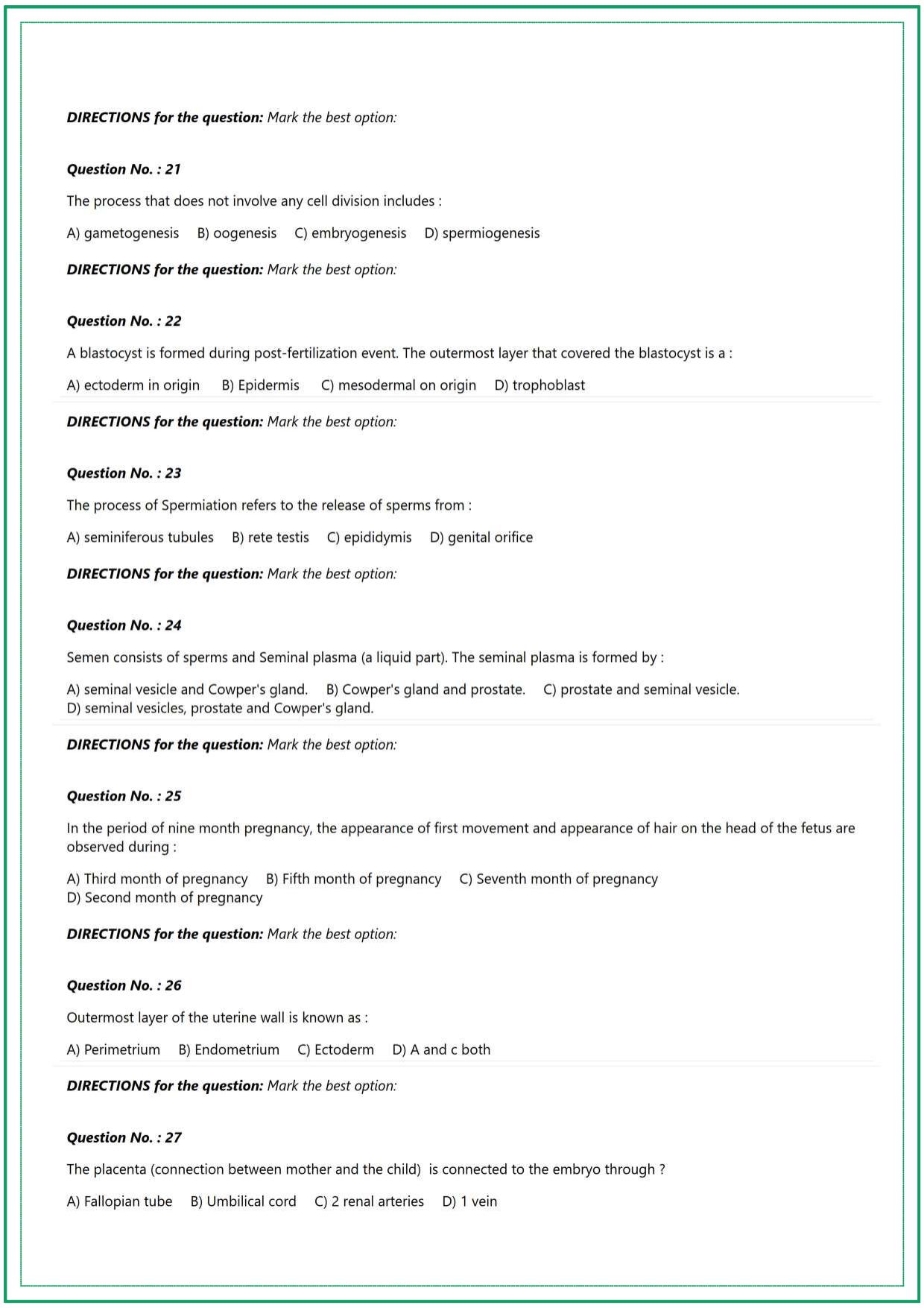 CUET UG Biology Sample Paper - Page 4