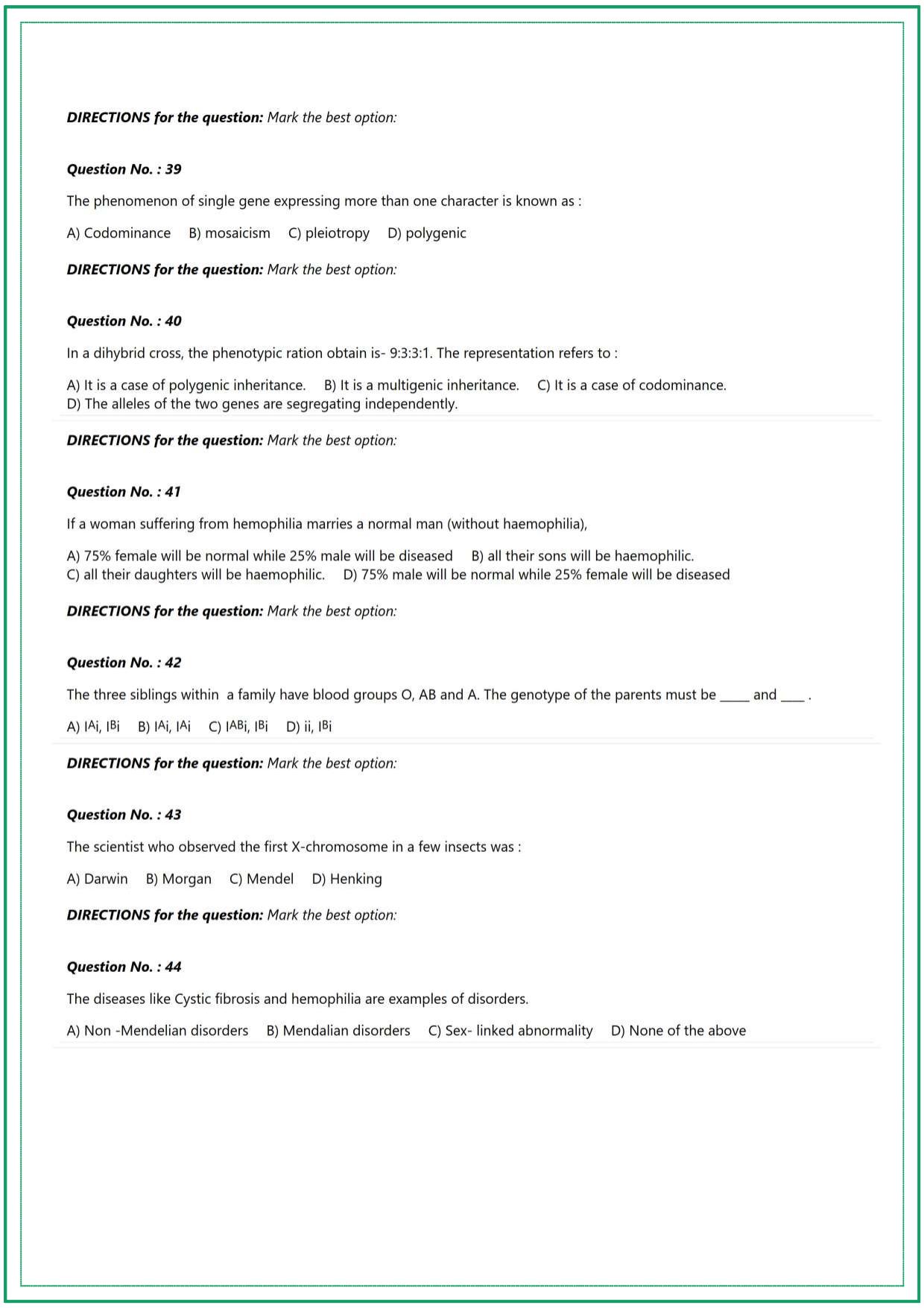 CUET UG Biology Sample Paper - Page 7