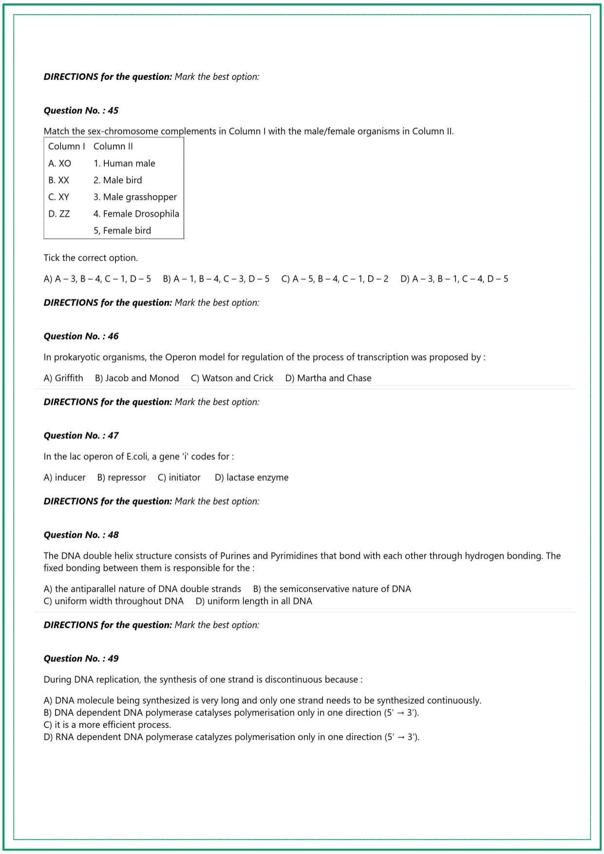 CUET UG Biology Sample Paper - Page 8