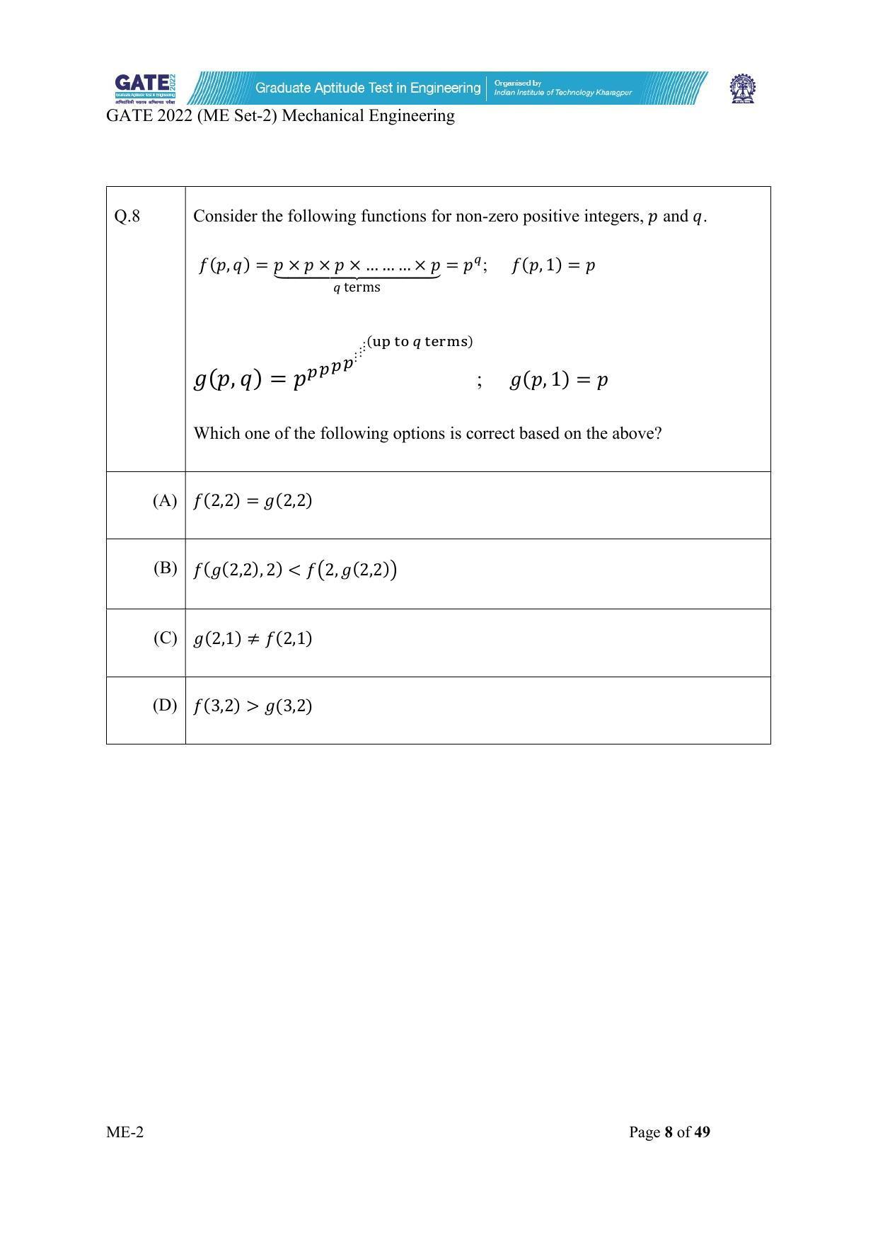 GATE 2022 Mechanical Engineering (ME) Question Paper - Page 58
