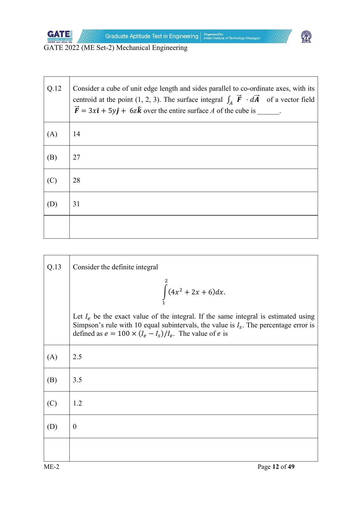 GATE 2022 Mechanical Engineering (ME) Question Paper - Page 62
