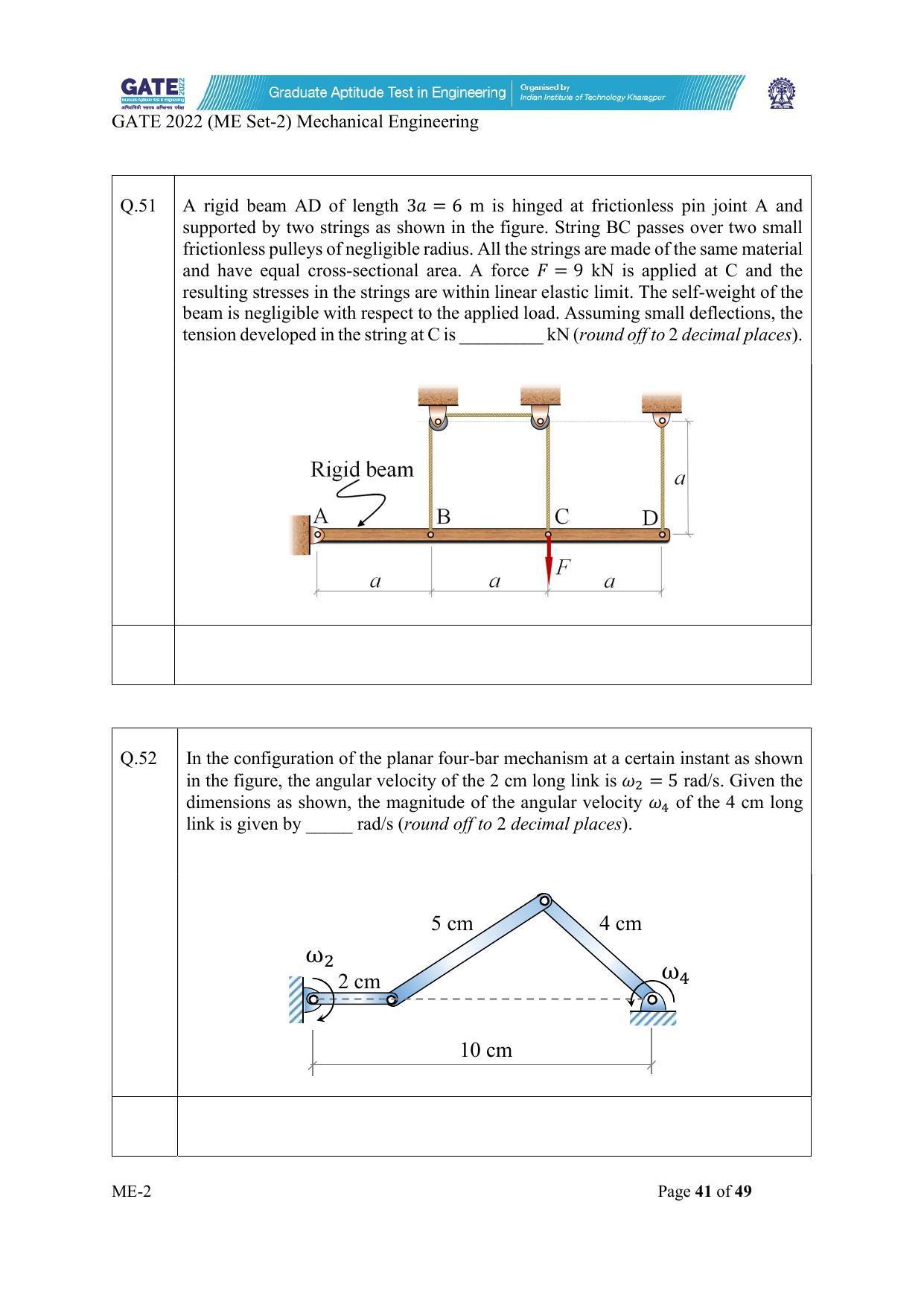 GATE 2022 Mechanical Engineering (ME) Question Paper - Page 91