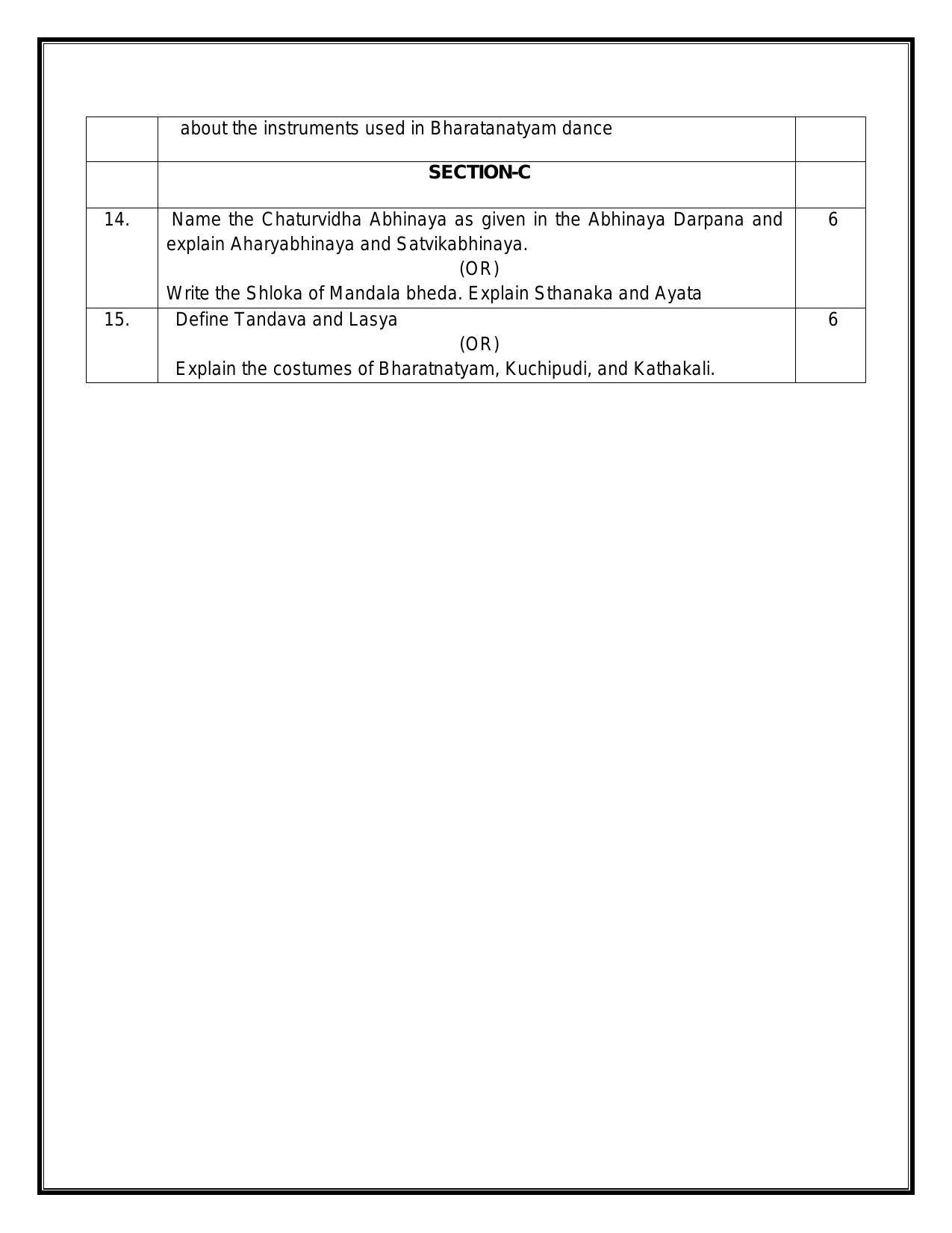 CBSE Class 12 Bharatanatyam Sample Paper 2024 - Page 4