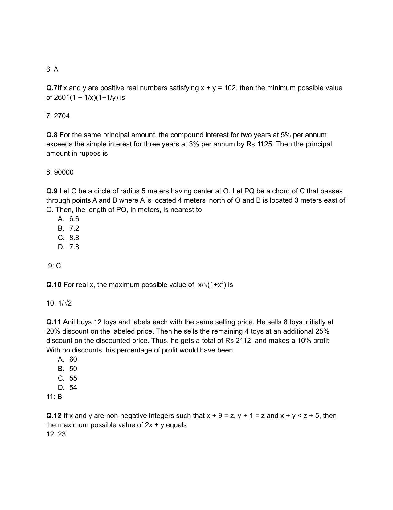 CAT 2020 CAT QA Slot 2 Question Paper - Page 2