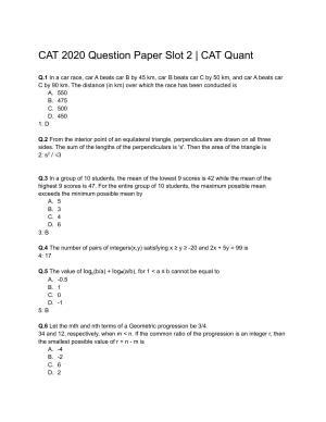 CAT 2020 CAT QA Slot 2 Question Paper