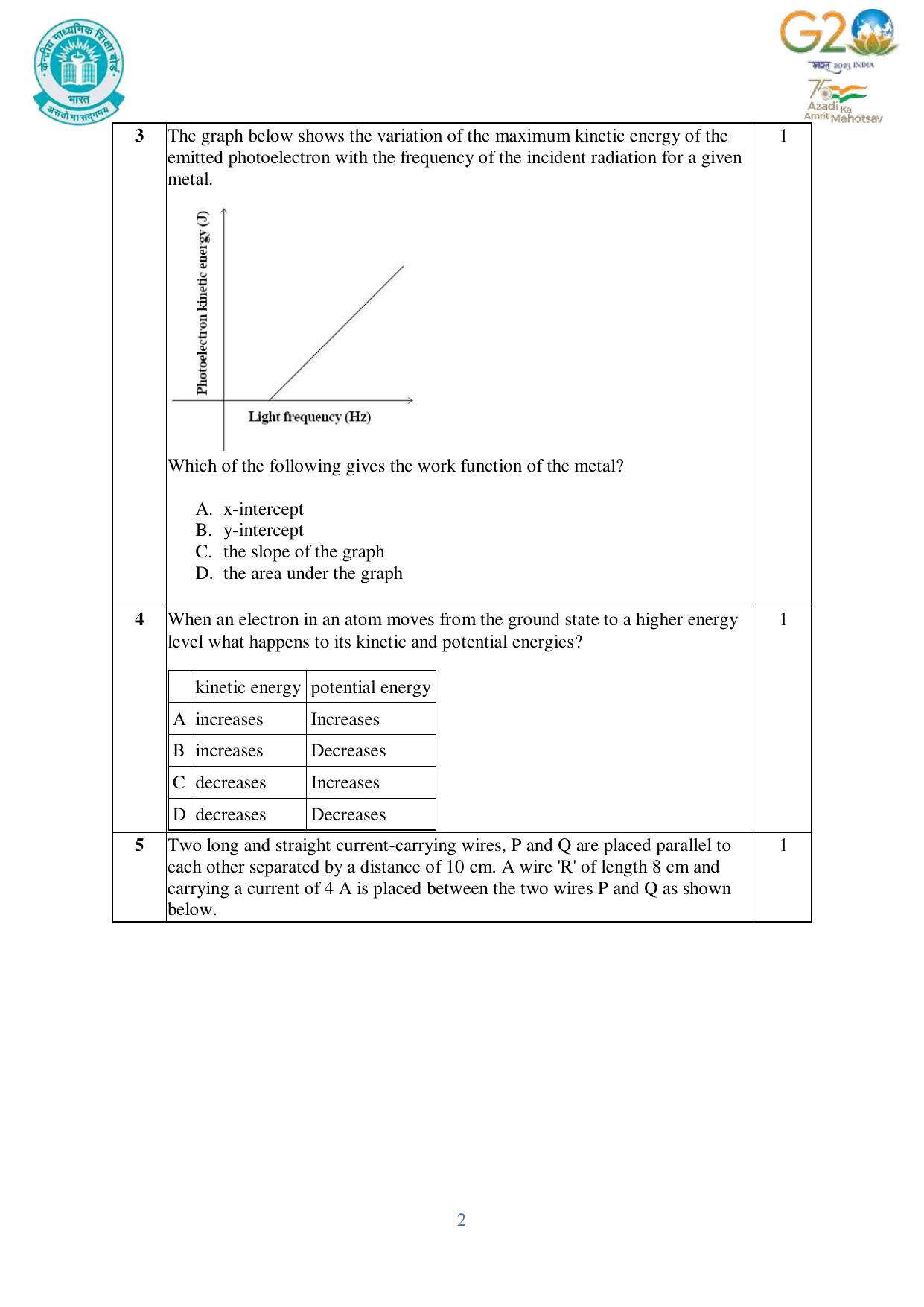 CBSE Class 12 Physics SET 1 Practice Questions 2023-24  - Page 2