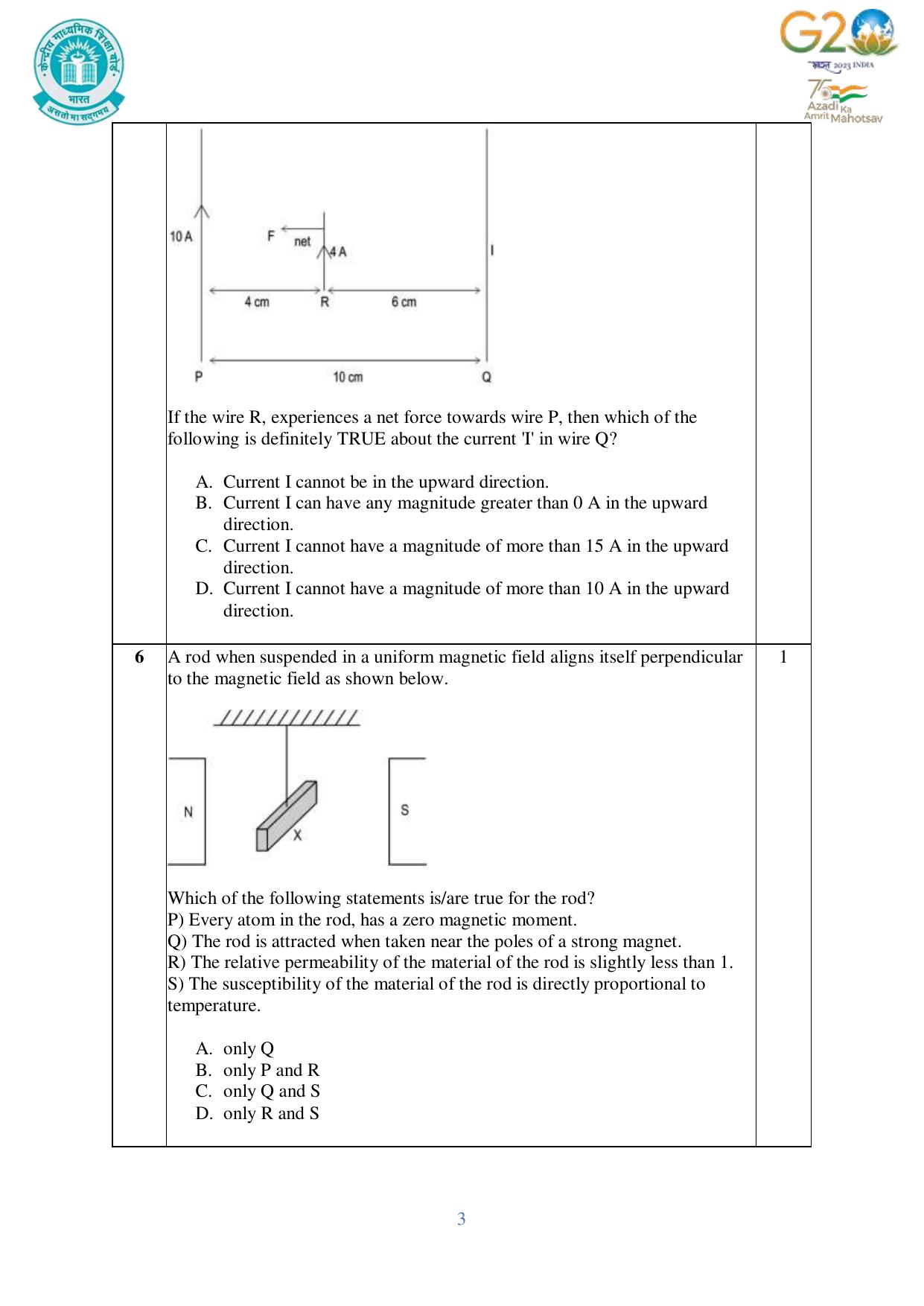 CBSE Class 12 Physics SET 1 Practice Questions 2023-24  - Page 3