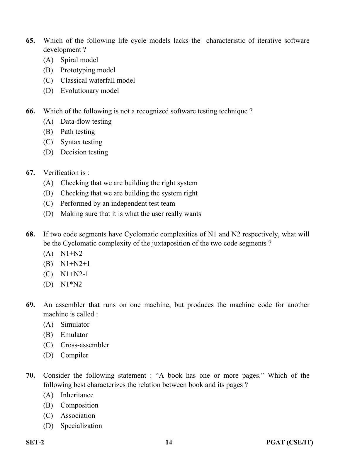 OJEE PGAT 2013 CSE IT SET 2 Question Paper - Page 13