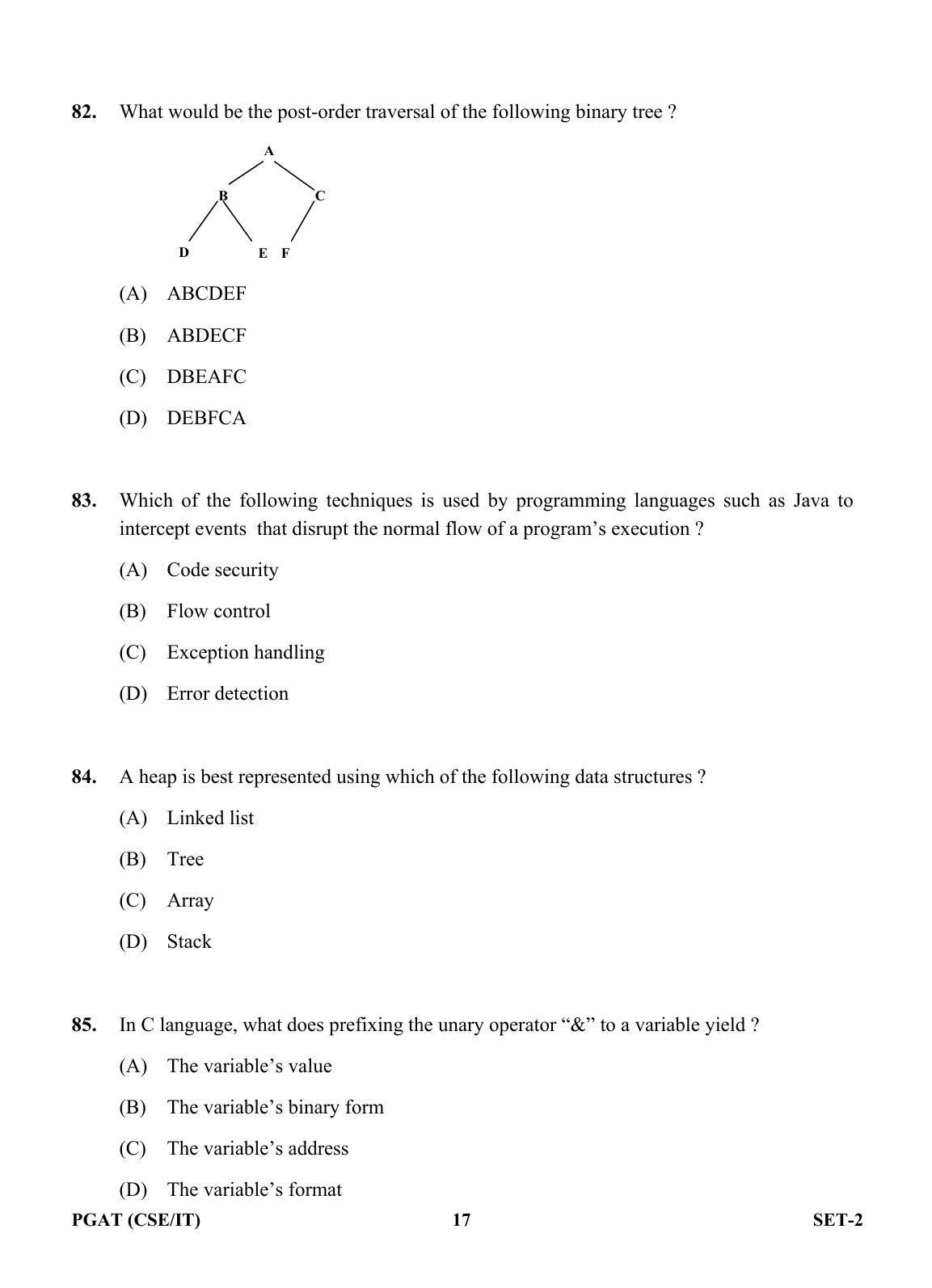 OJEE PGAT 2013 CSE IT SET 2 Question Paper - Page 16