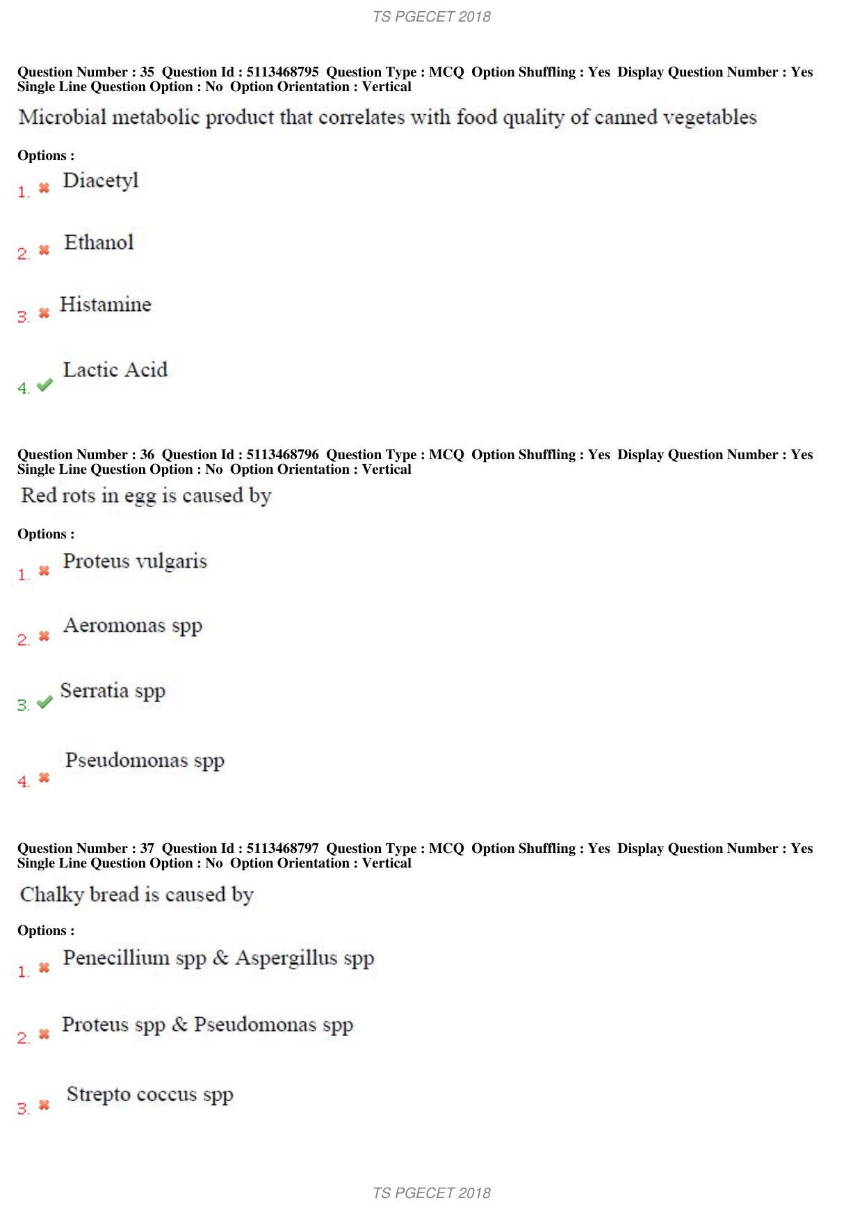 TS PGECET 2018: Food Technology Question Papers - Page 14