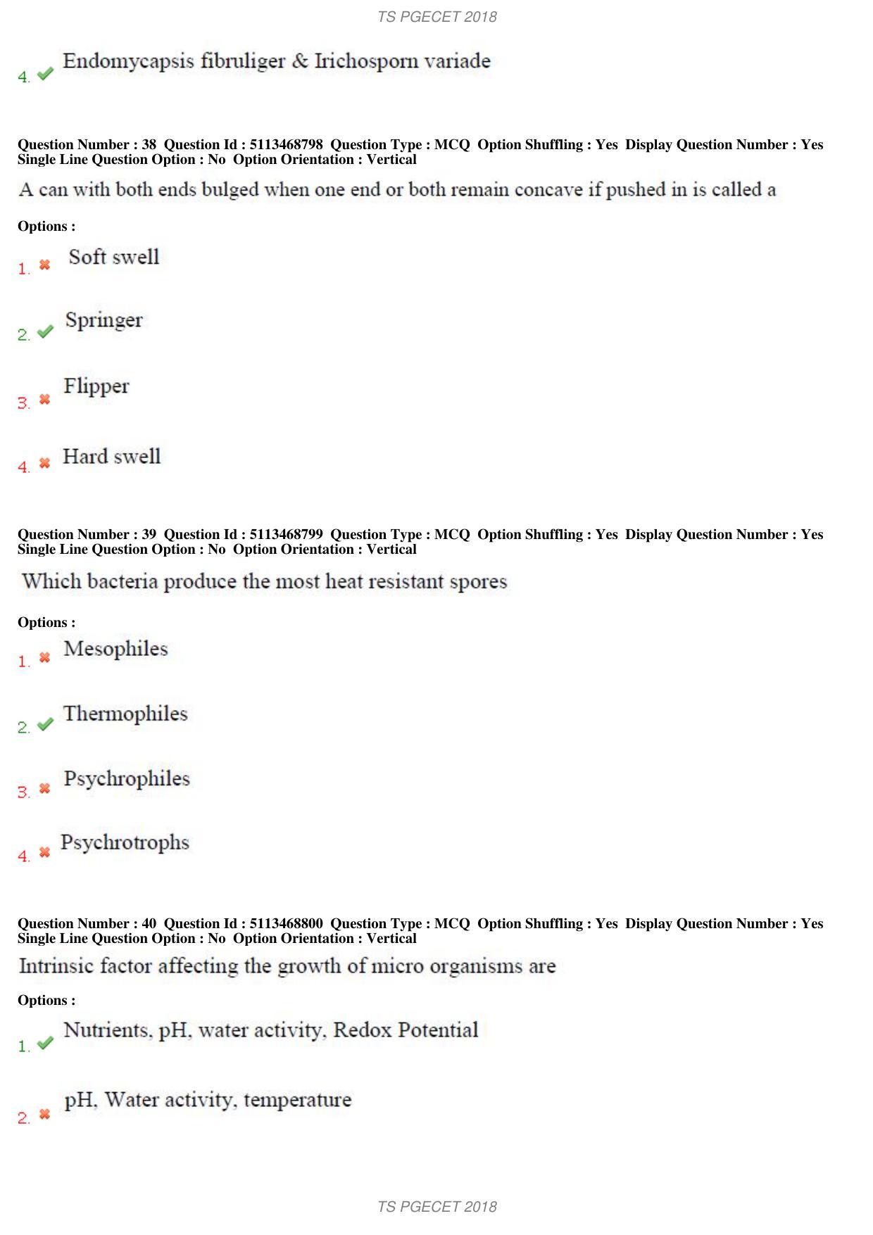 TS PGECET 2018: Food Technology Question Papers - Page 15