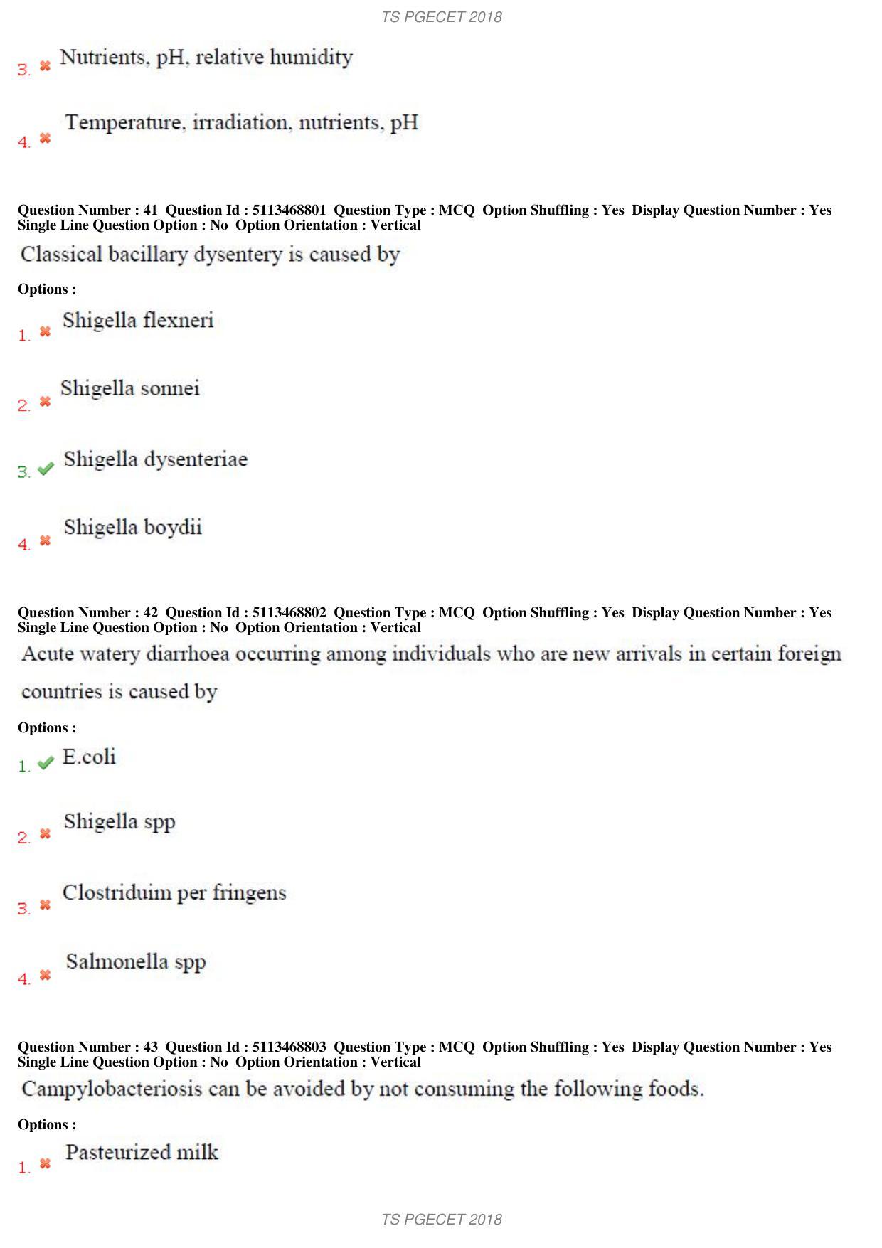TS PGECET 2018: Food Technology Question Papers - Page 16