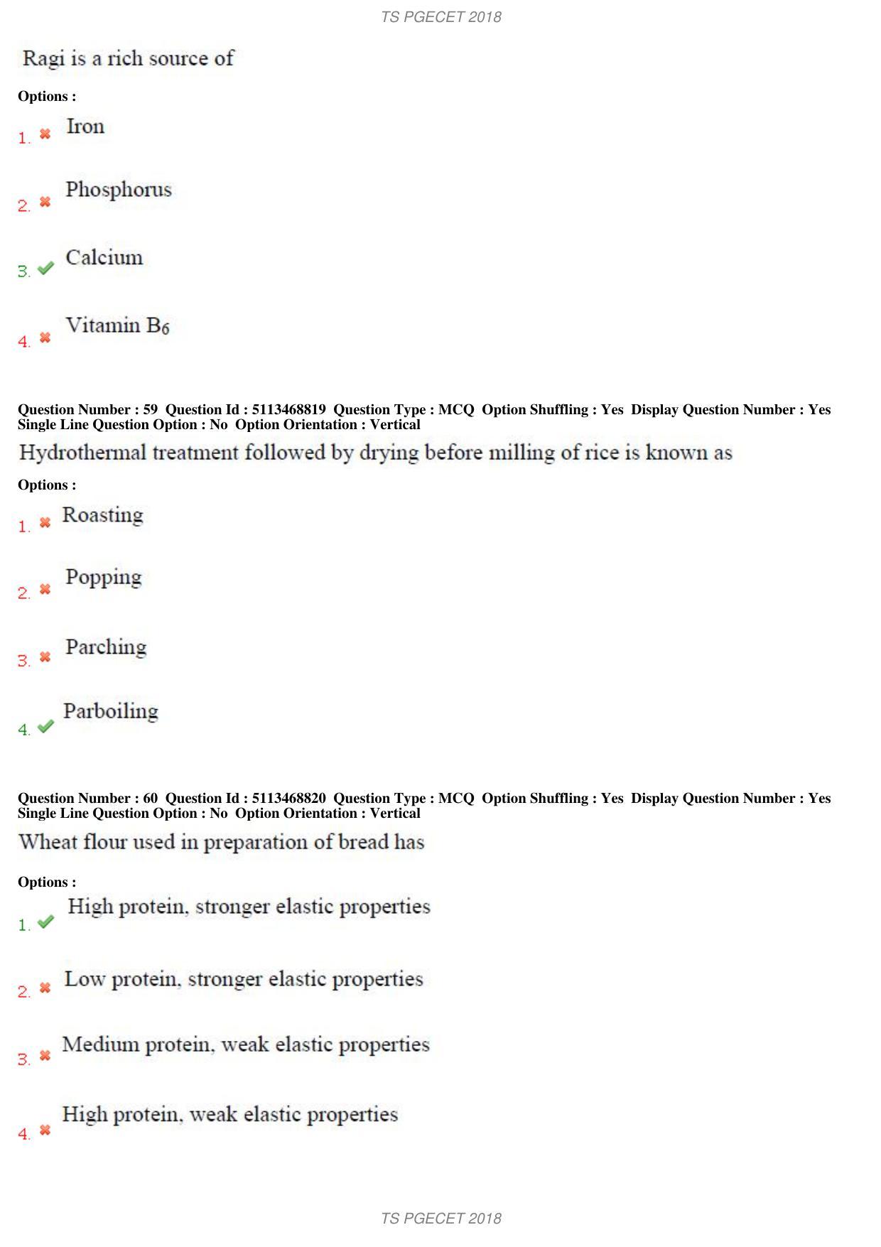 TS PGECET 2018: Food Technology Question Papers - Page 22