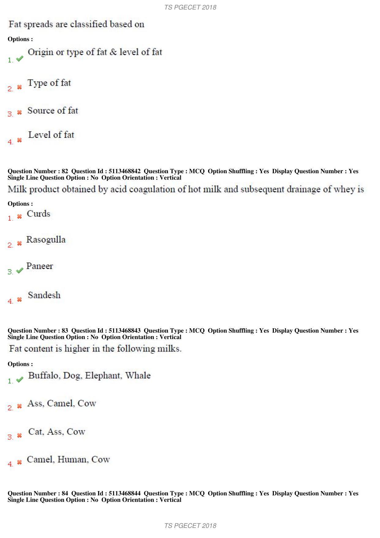 TS PGECET 2018: Food Technology Question Papers - Page 30