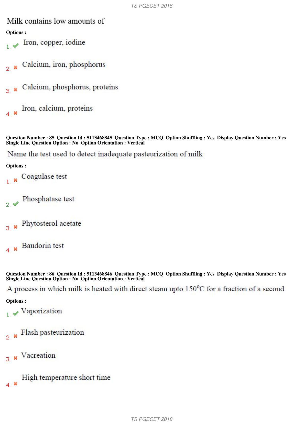 TS PGECET 2018: Food Technology Question Papers - Page 31