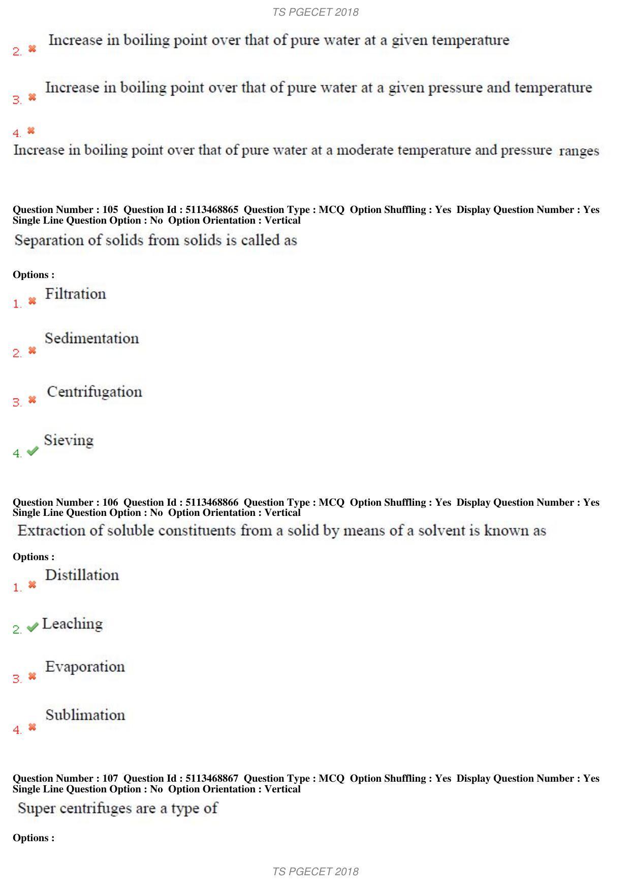 TS PGECET 2018: Food Technology Question Papers - Page 38