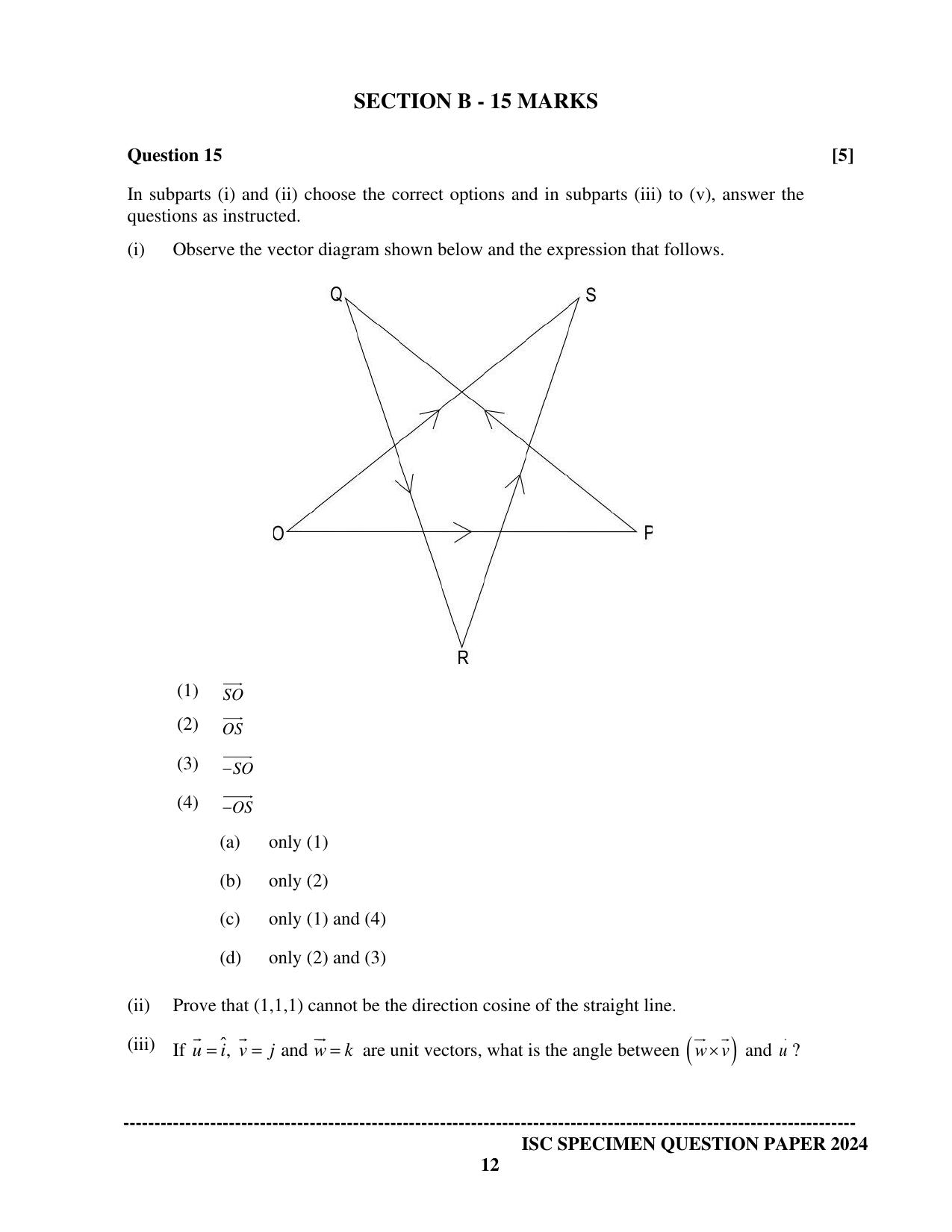 ISC Class 12 2024 Mathematics Sample Paper - Page 12