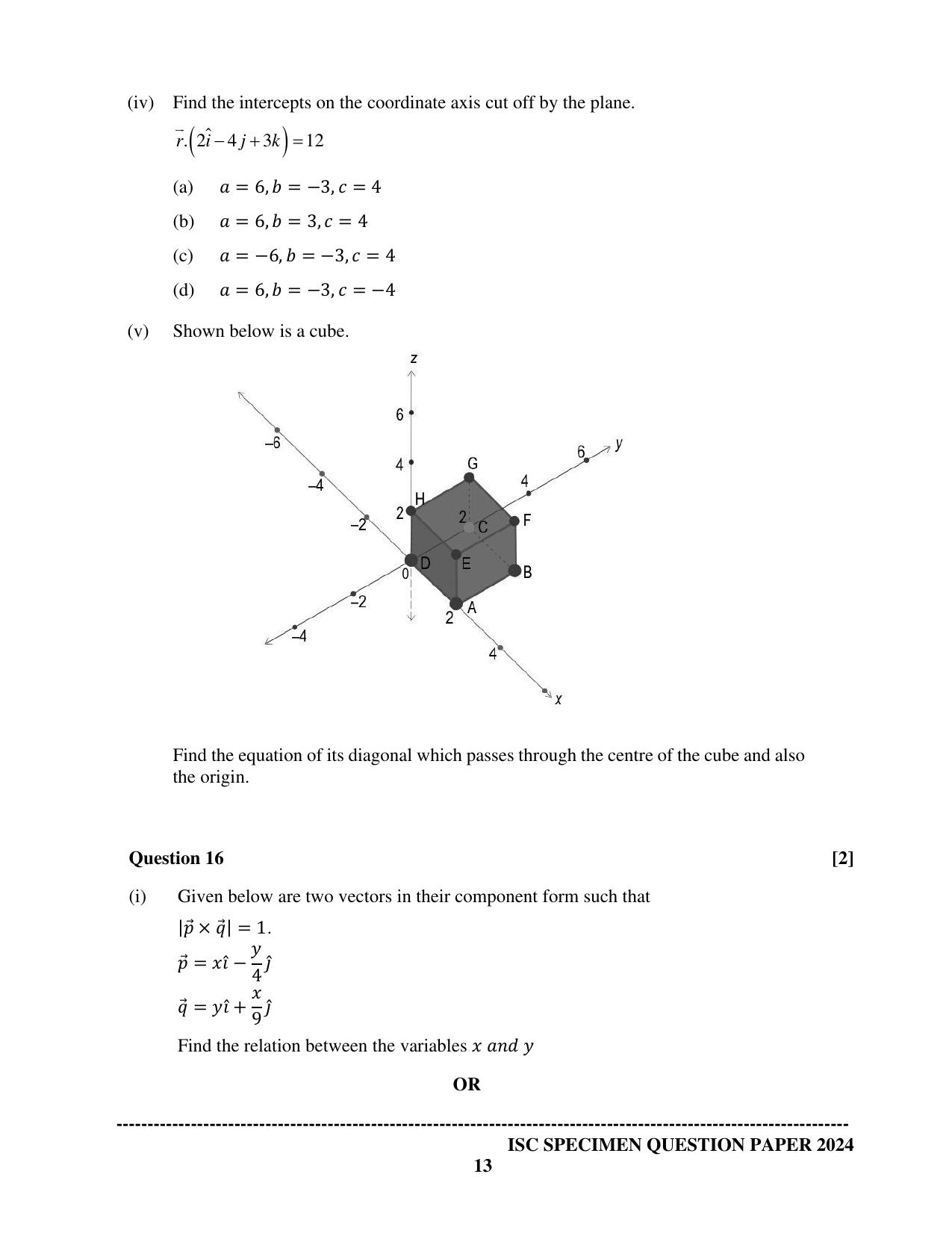 ISC Class 12 2024 Mathematics Sample Paper - Page 13
