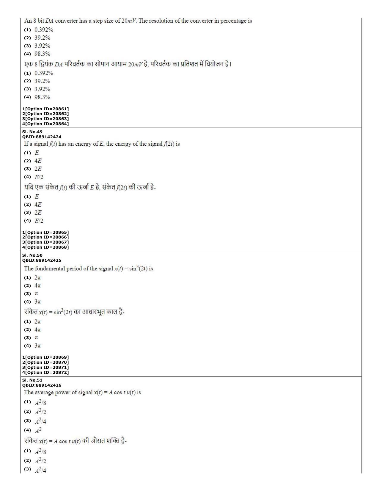 CUET (PG) 2022: PGQP-08 Electronic com engg. _ Communication and Inf. Engg (07-09-2022) Question Paper - Page 19