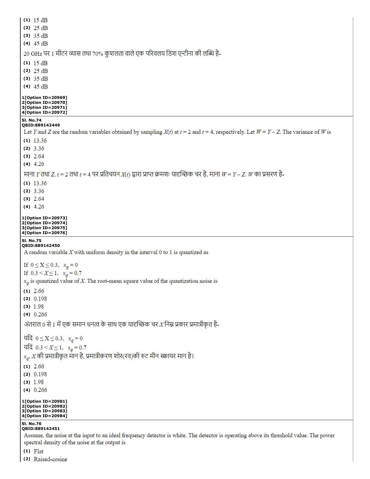 CUET (PG) 2022: PGQP-08 Electronic com engg. _ Communication and Inf. Engg (07-09-2022) Question Paper - Page 29
