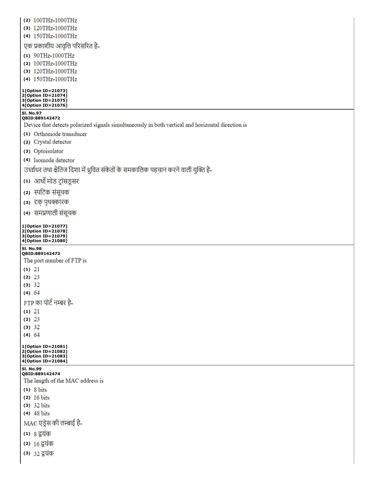 CUET (PG) 2022: PGQP-08 Electronic com engg. _ Communication and Inf. Engg (07-09-2022) Question Paper - Page 36