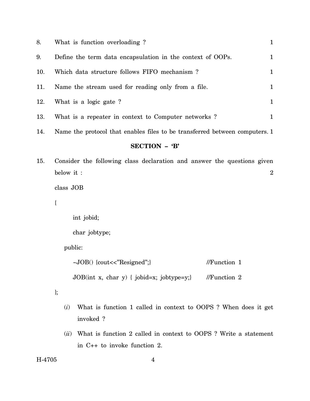Goa Board Class 12 Computer Science (March 2024) Question Paper - Page 4