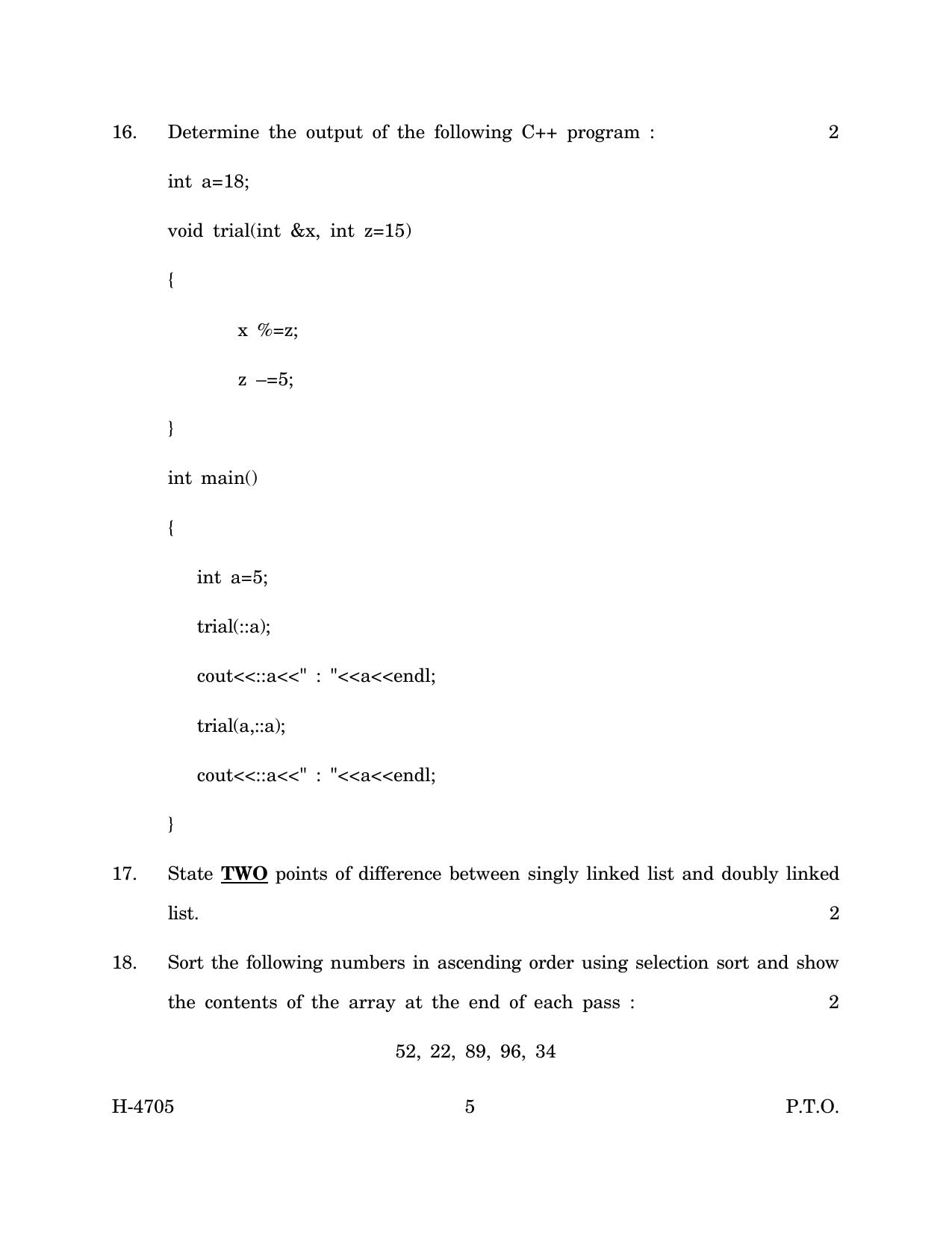Goa Board Class 12 Computer Science (March 2024) Question Paper - Page 5